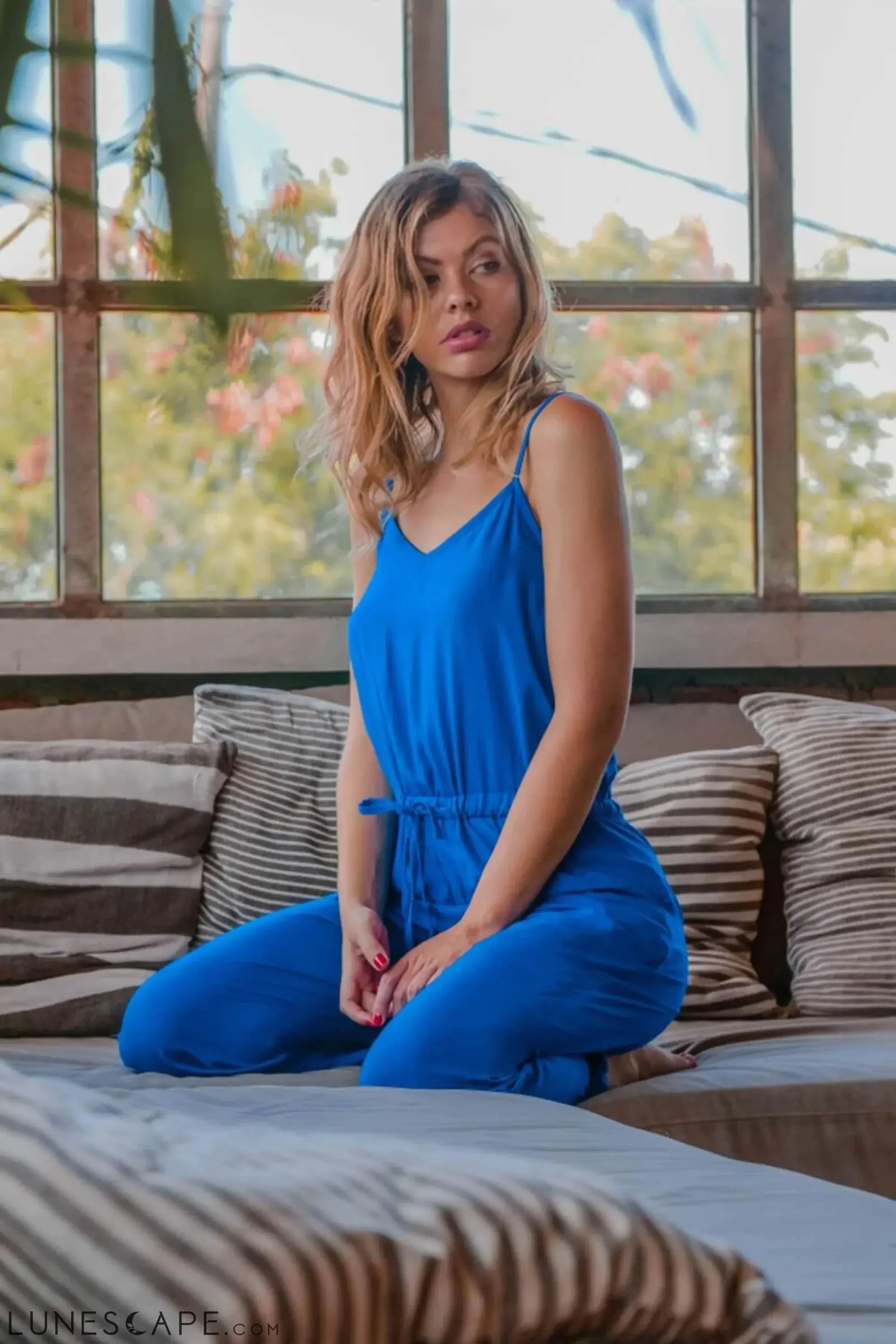 Juliette Jumpsuit - Blue LUNESCAPE
