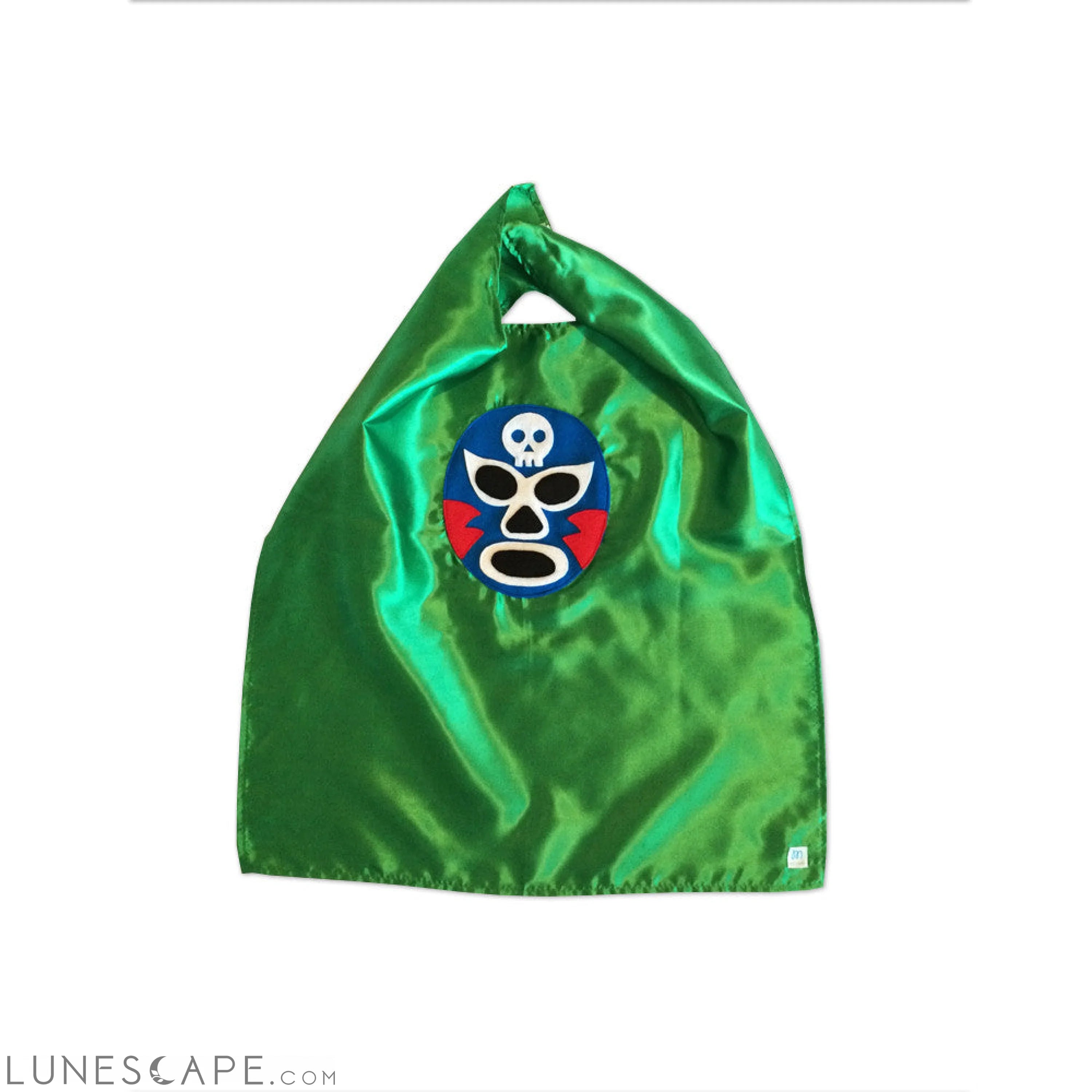 Kid's Cape and Shirt-Luchador Azul - Blue Mexican Wrestler Toddler T-Shirt & Green Cape Combo LUNESCAPE
