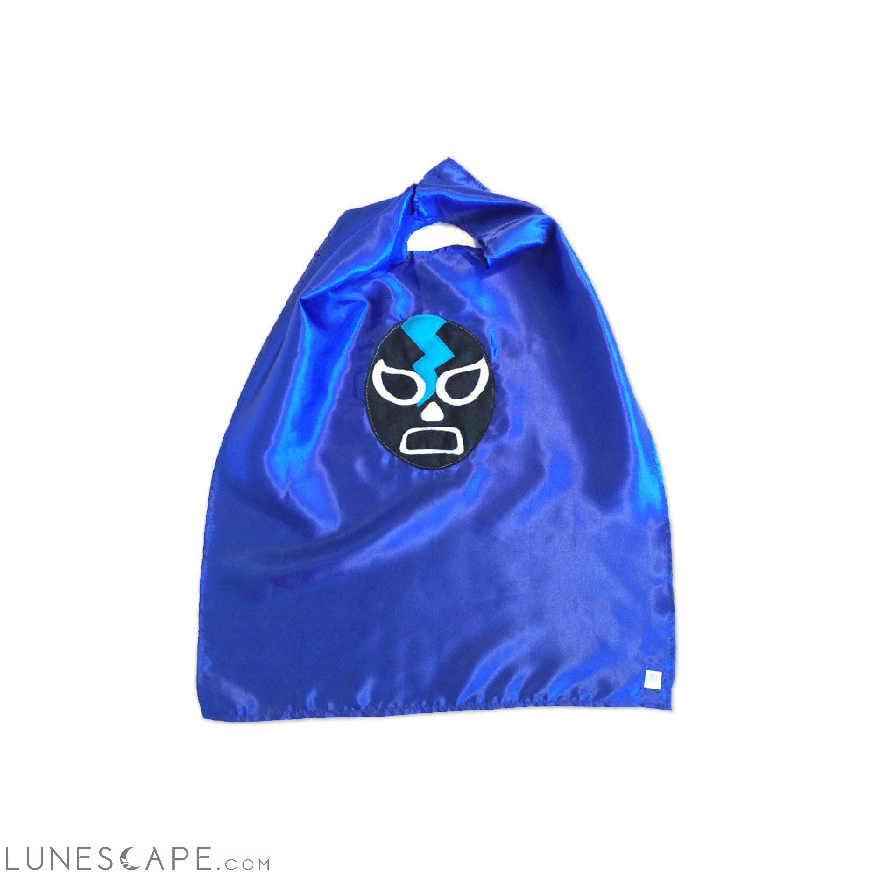Kid's Cape and Shirt- Luchador Negro - Black Mexican Wrestler Toddler T-Shirt & Blue Cape Combo LUNESCAPE