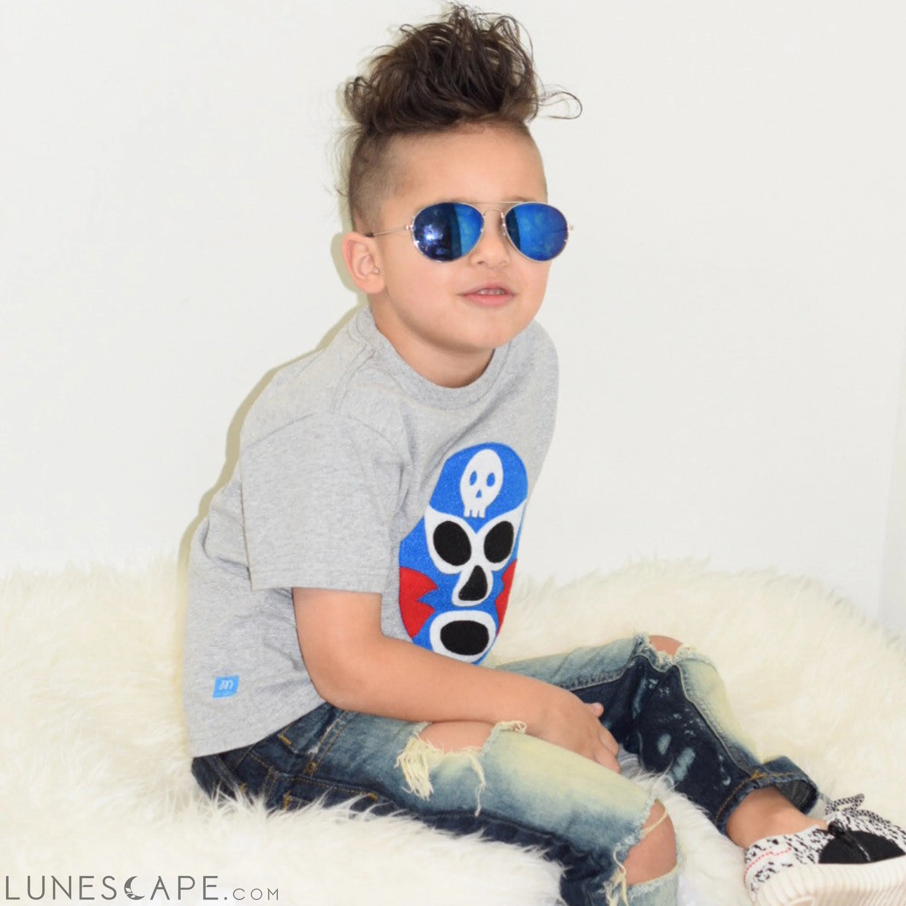 Kids T-Shirt - Luchador Azul LUNESCAPE