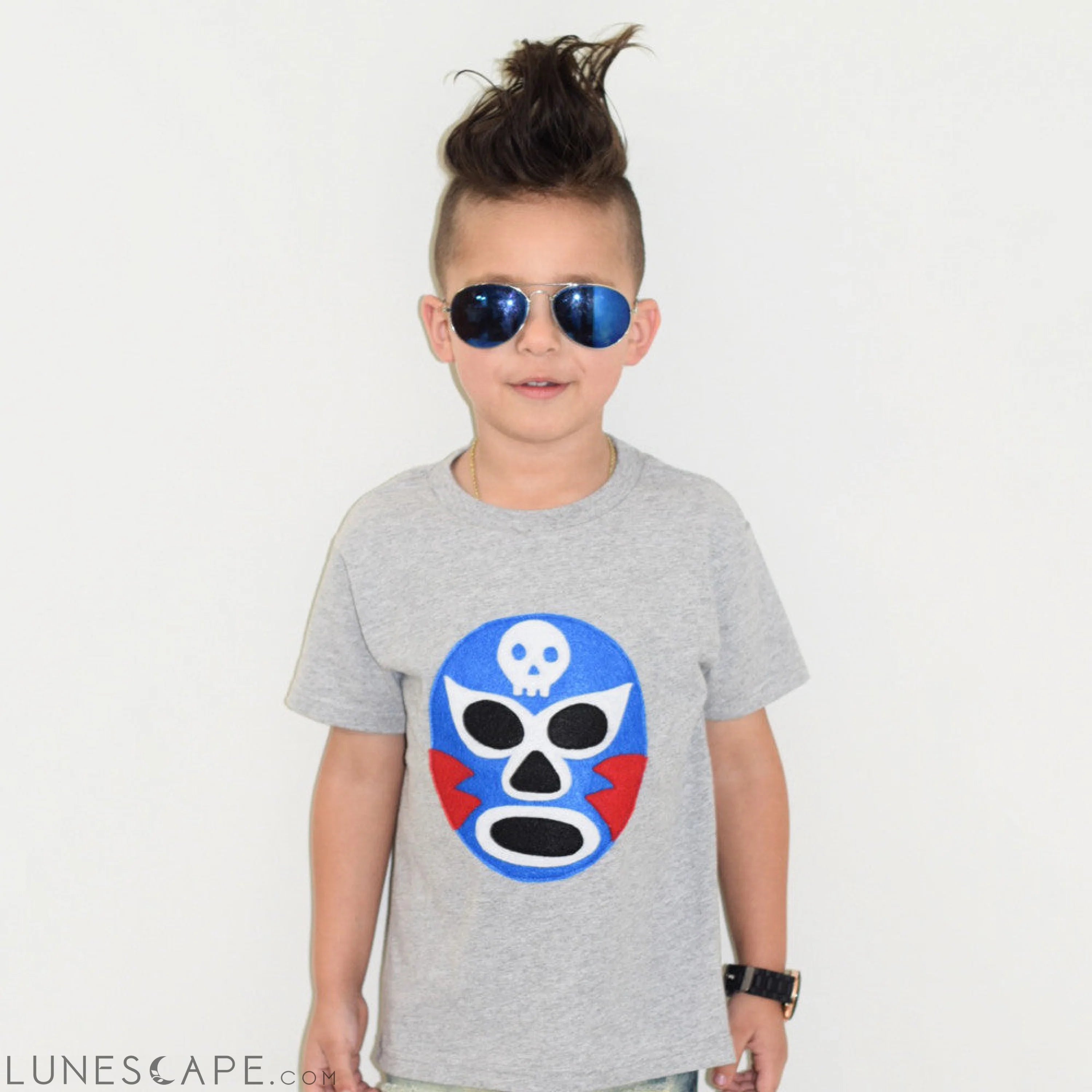 Kids T-Shirt - Luchador Azul LUNESCAPE