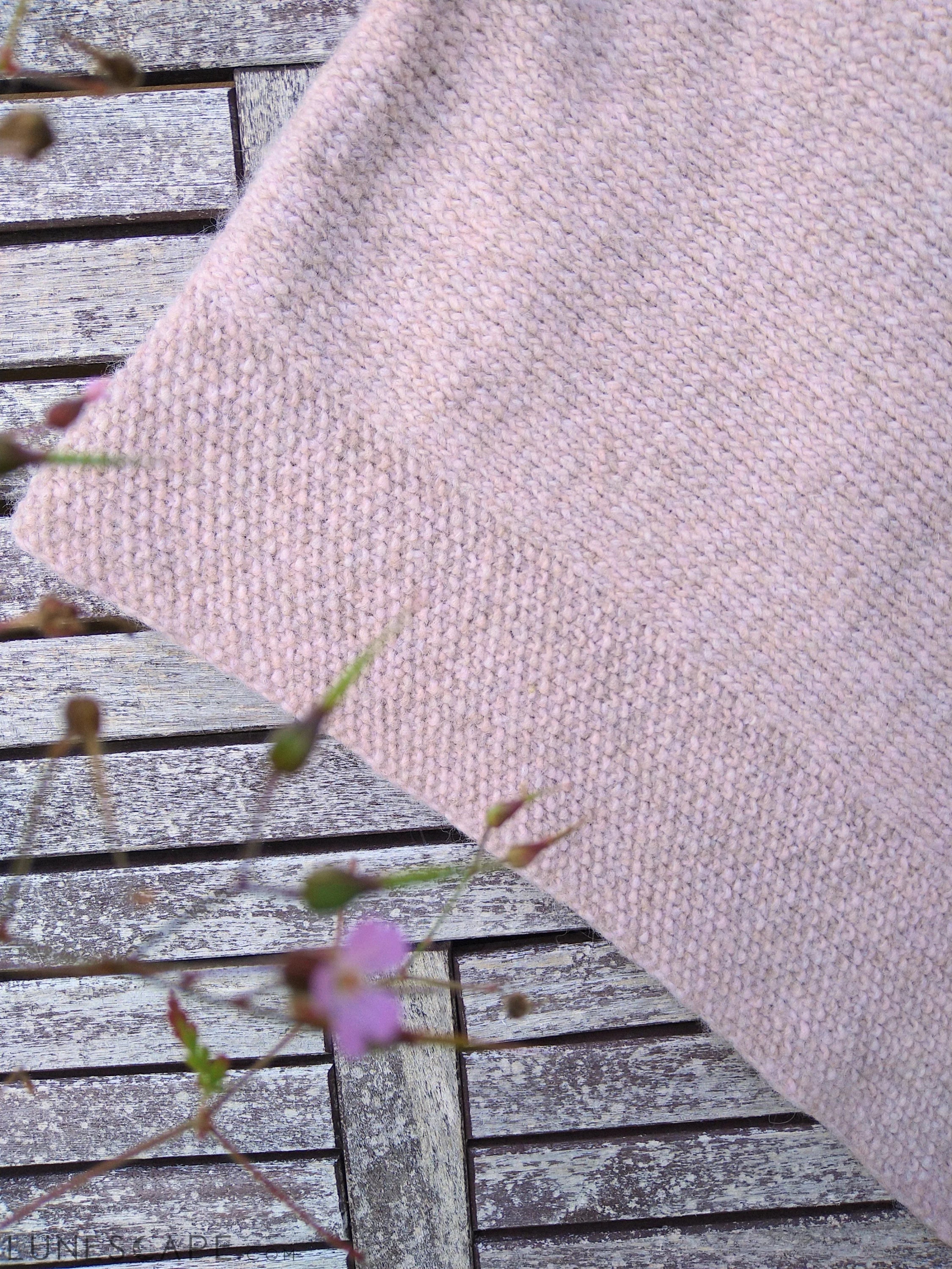 Knitted Pink Sand Alpaca and Merino Wool Baby Blanket LUNESCAPE