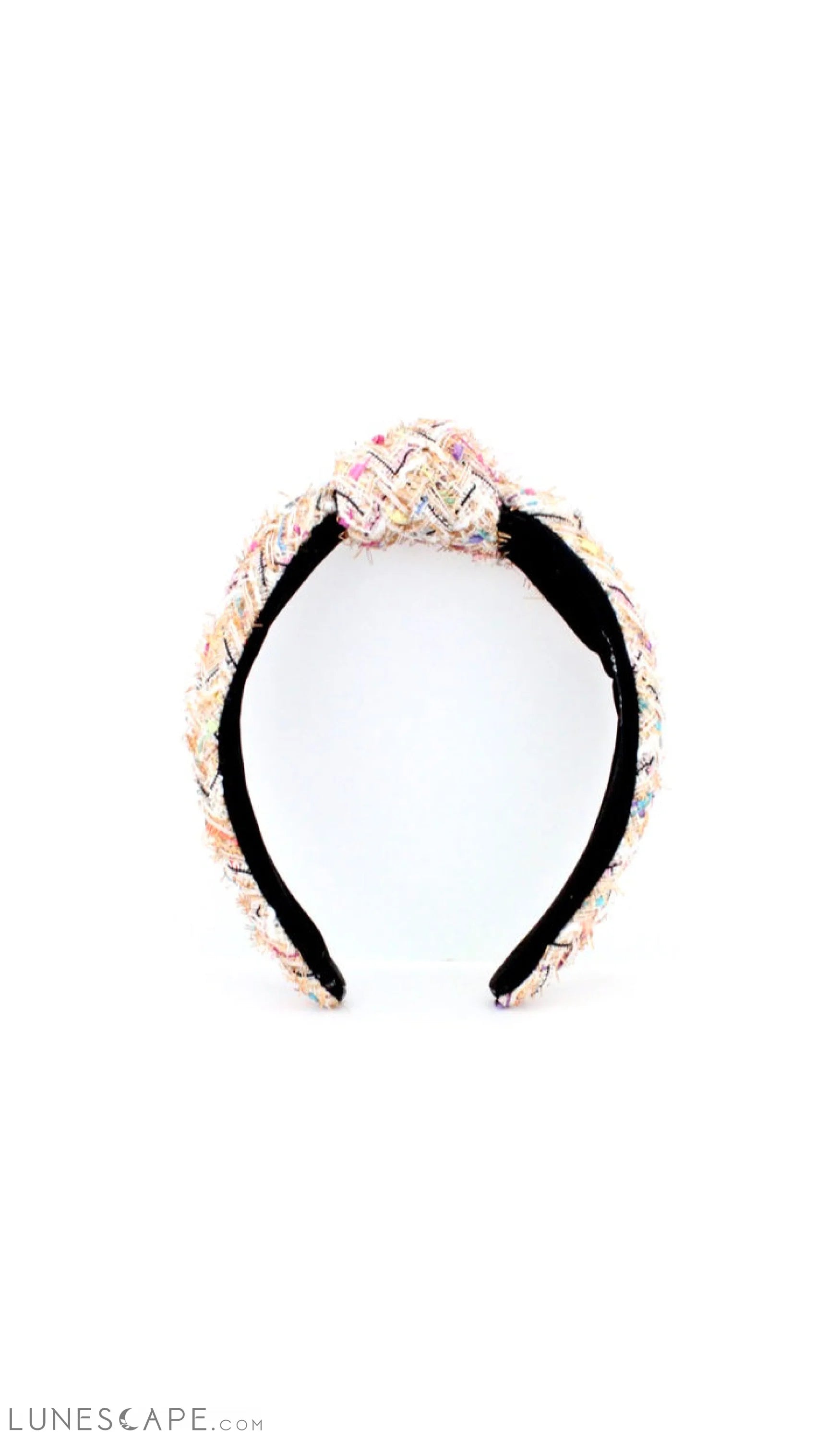 Knotted Headband | Pink Tweed LUNESCAPE