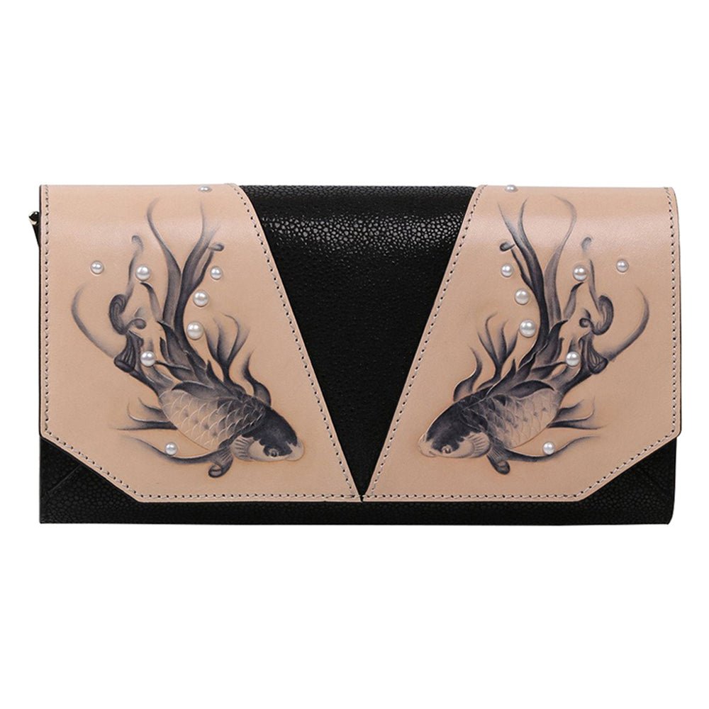 Koi Black Crossbody Clutch LUNESCAPE
