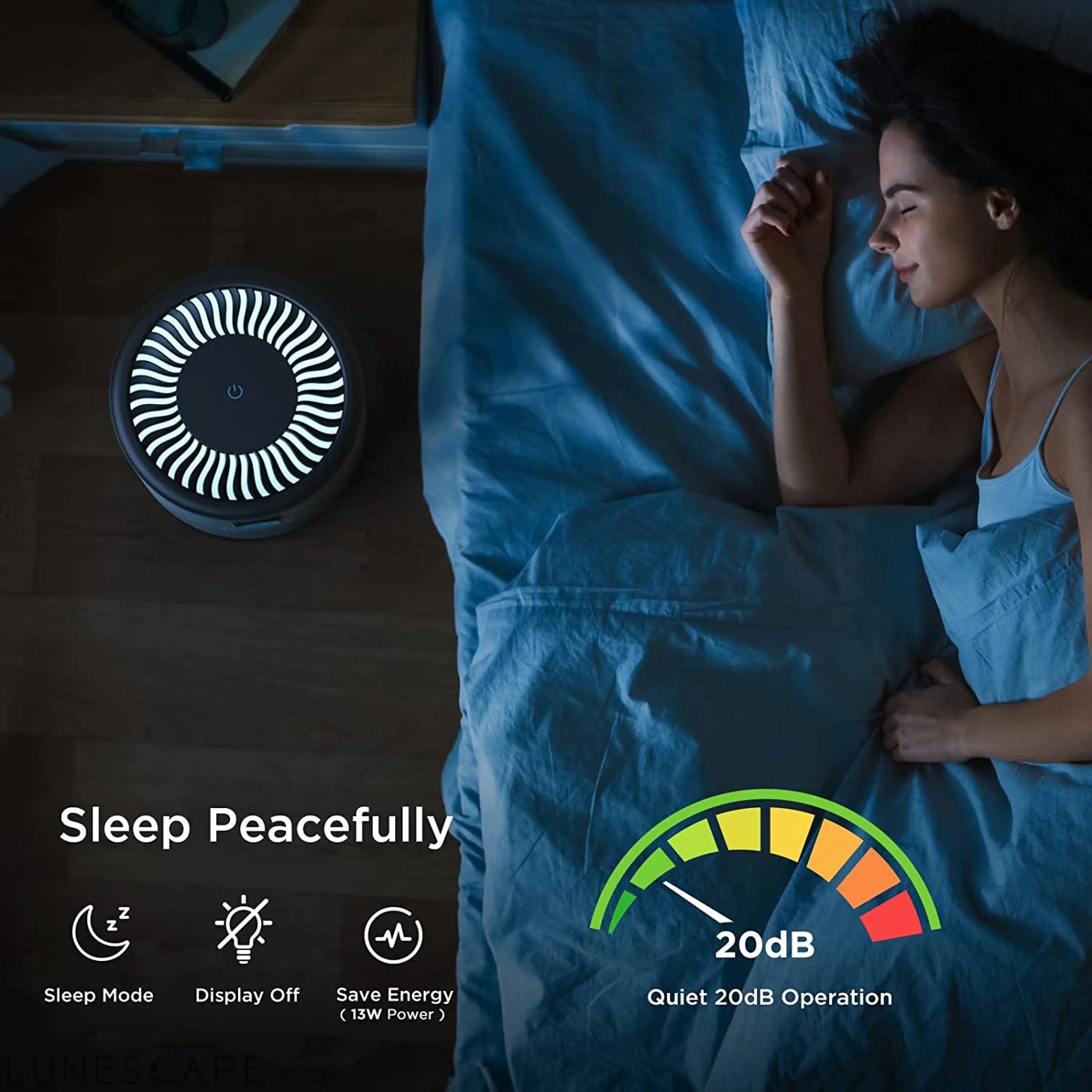 KOIOS Air Purifiers for Bedroom Home H13 HEPA Filter Purifier LUNESCAPE
