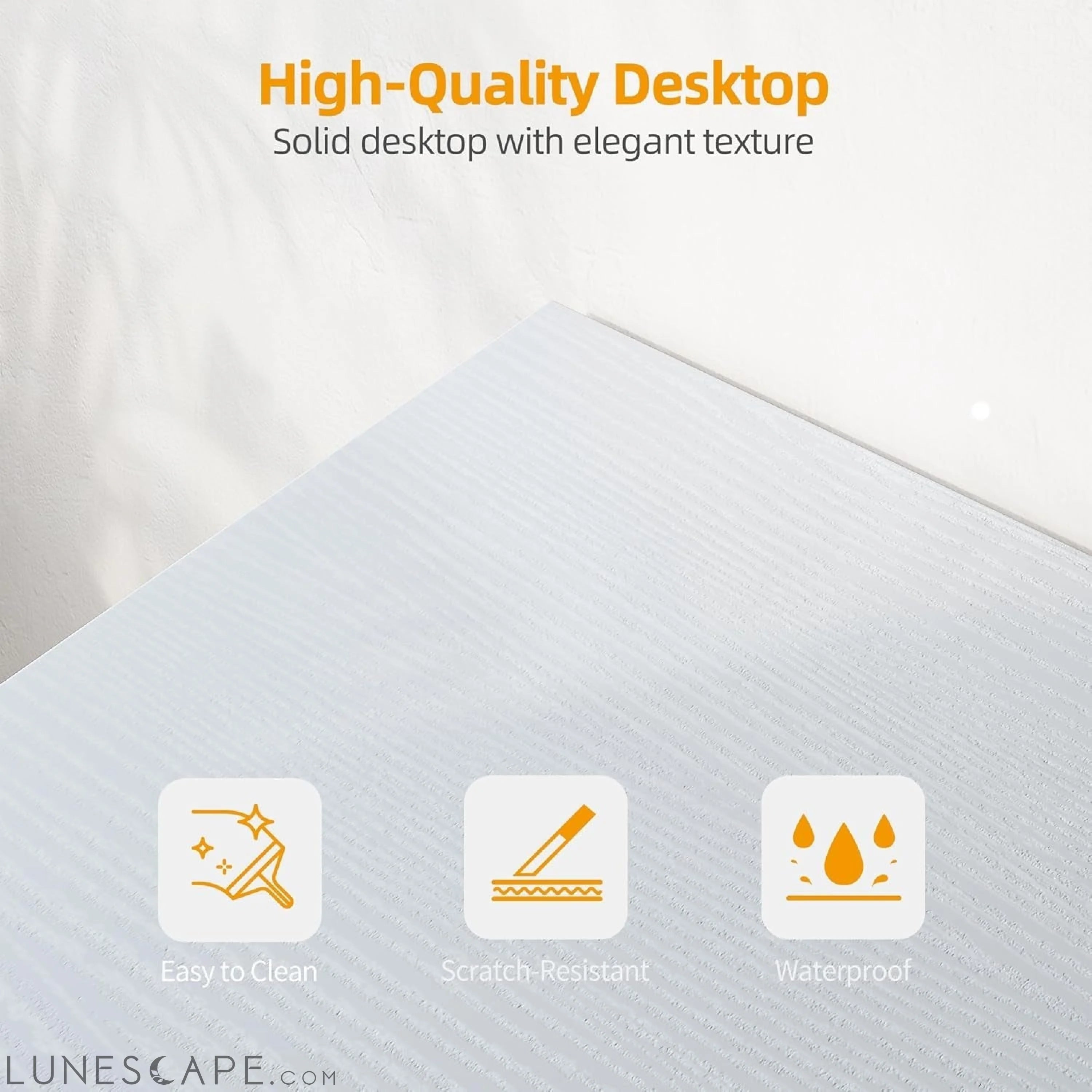 L Shaped Computer Desk with Power Outlets, 47 Inch Small Corner Desk LUNESCAPE