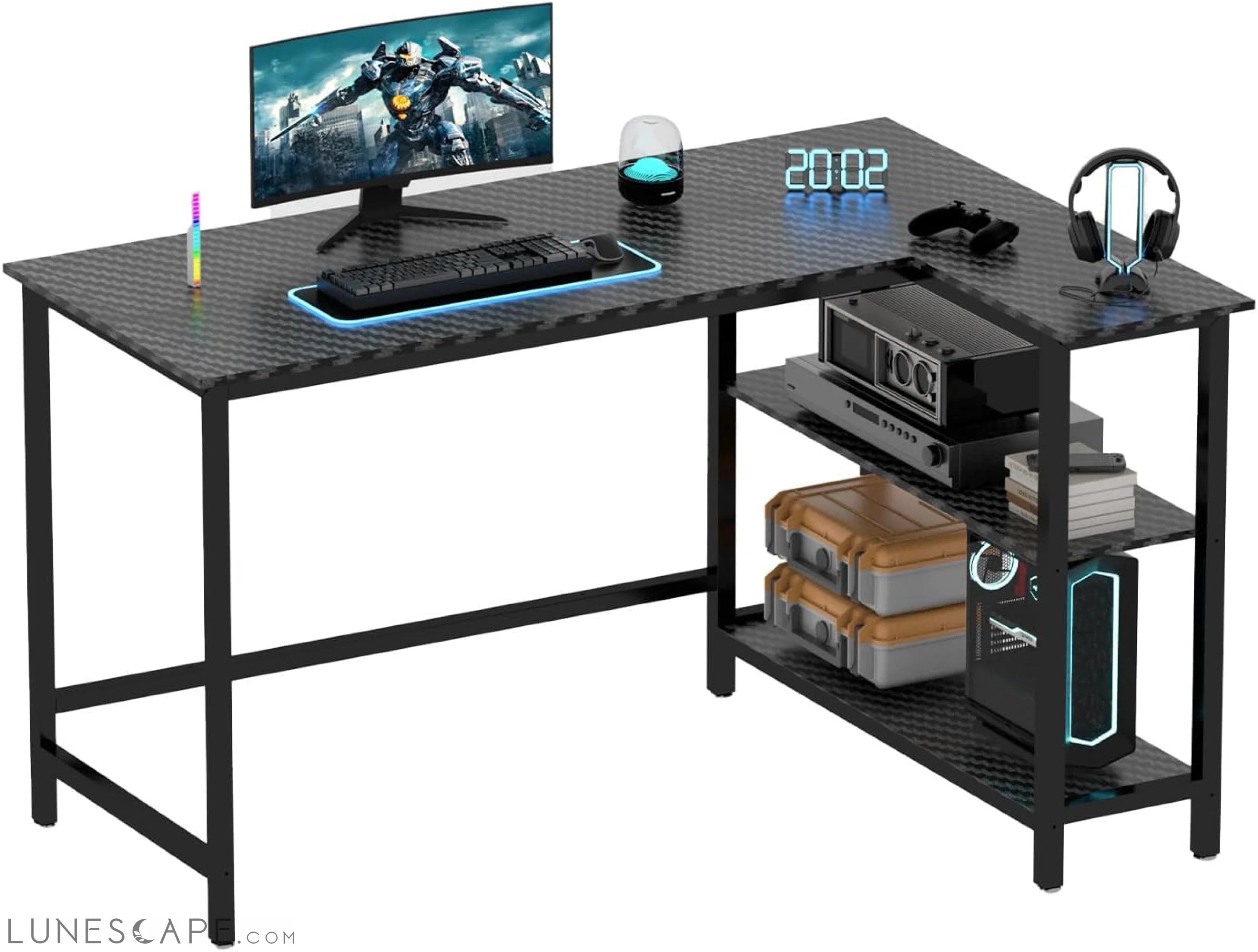L Shaped Desk - 43 Inch Gaming Desk, Computer Corner Desk, Home Office LUNESCAPE