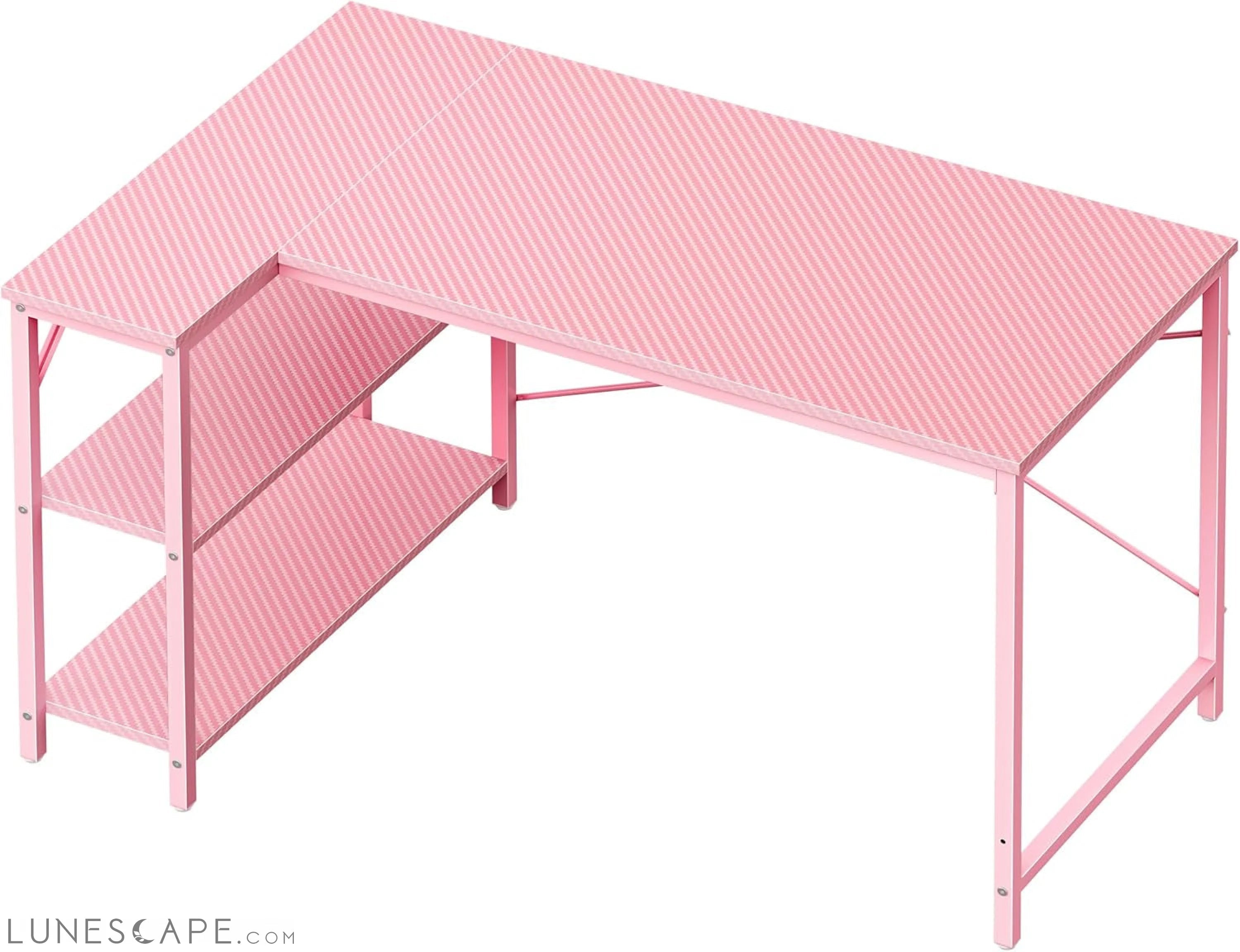 L Shaped Desk, 47 Inches Computer Desk with Reversible Storage LUNESCAPE