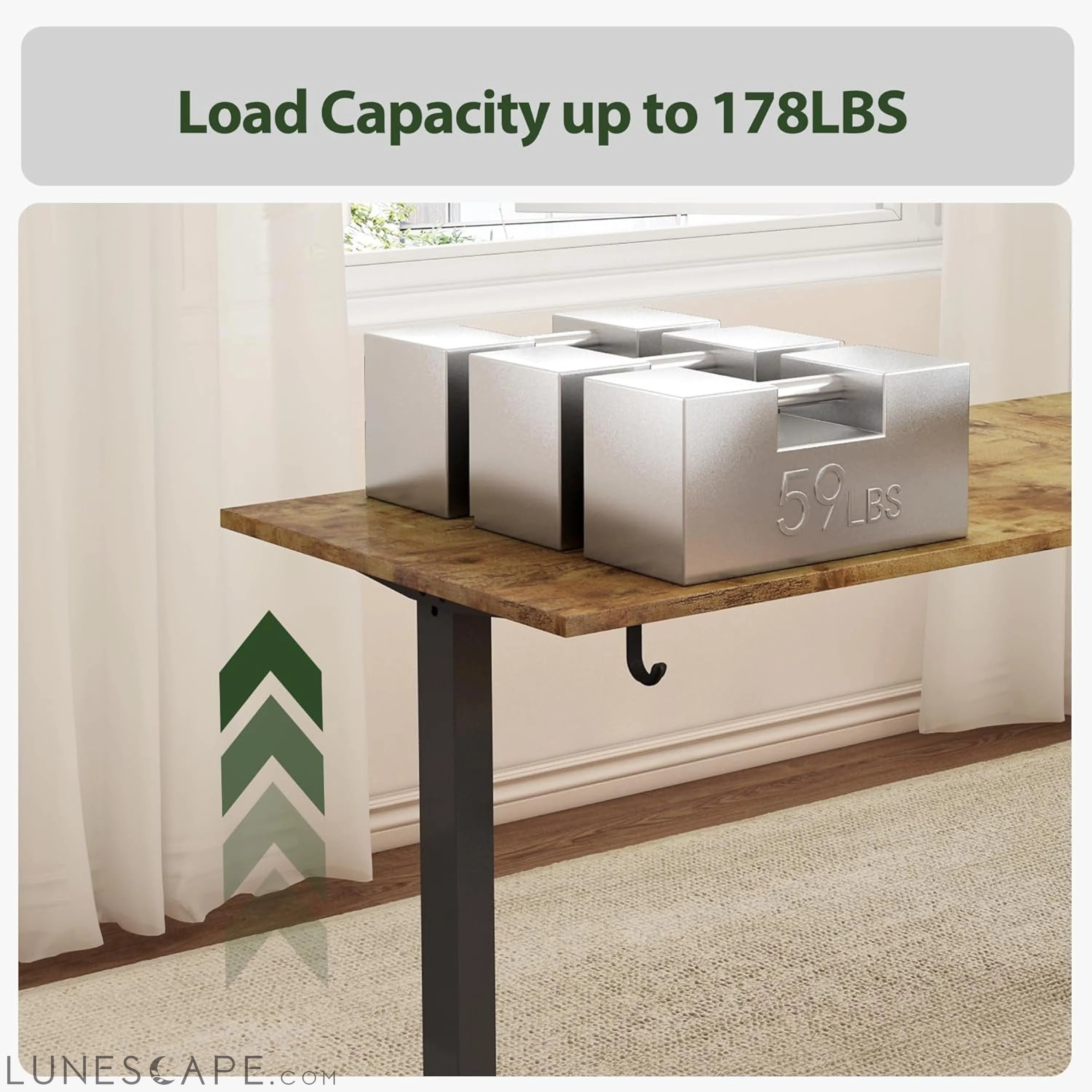 L Shaped Standing Desk Adjustable Height, Electric Corner Standing LUNESCAPE