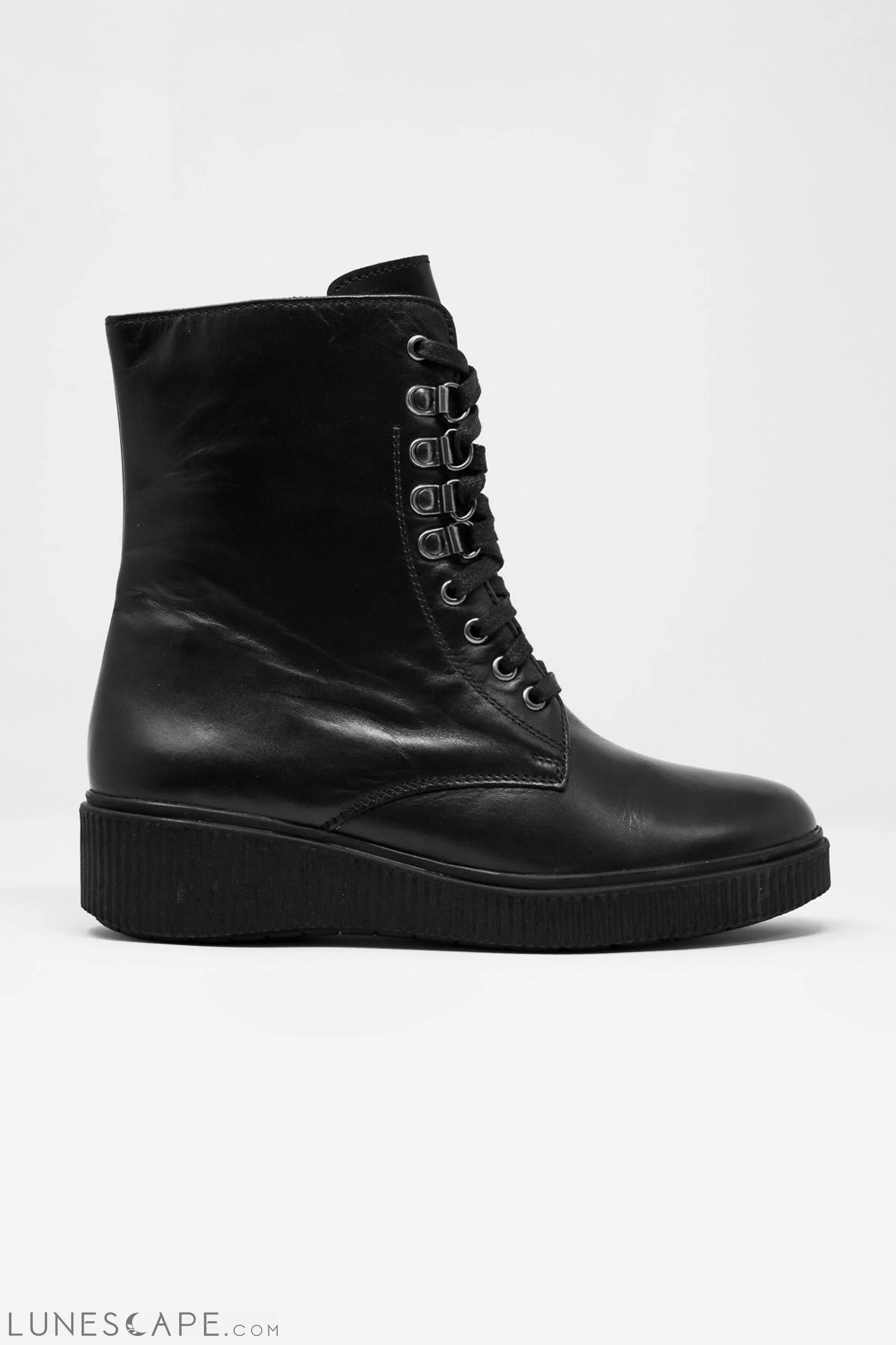 Lace Up Boot in Black LUNESCAPE