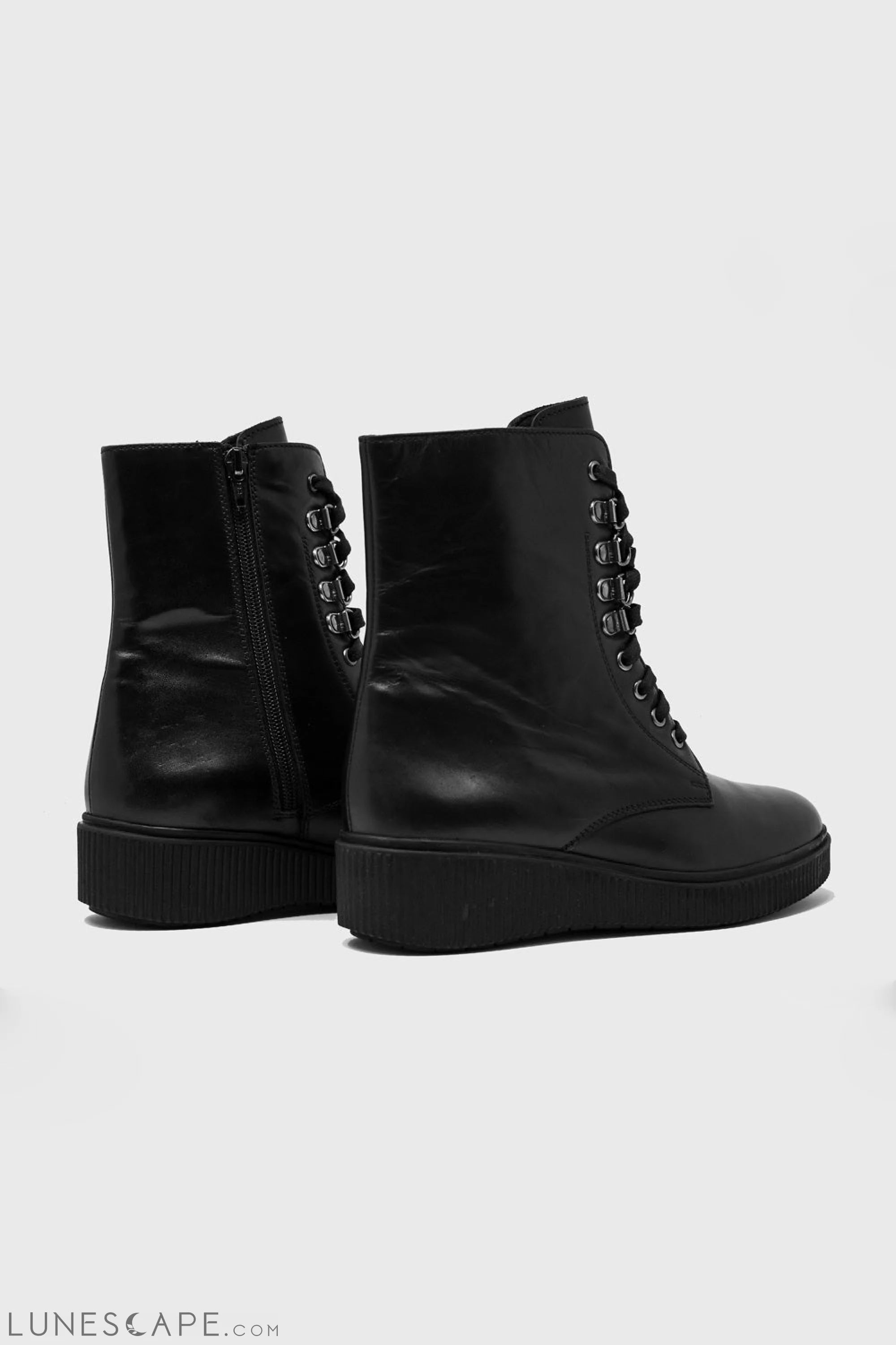 Lace Up Boot in Black LUNESCAPE