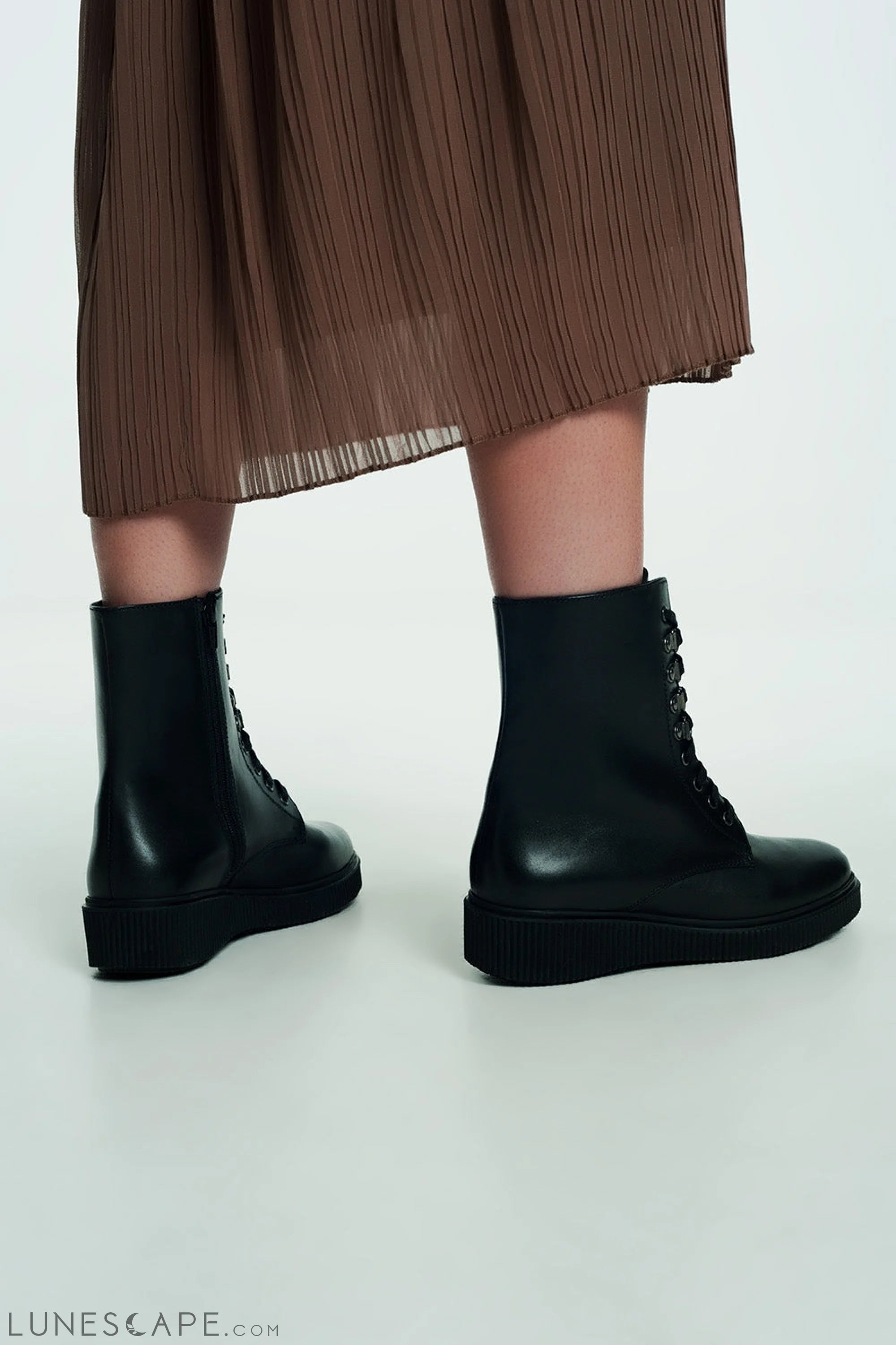 Lace Up Boot in Black LUNESCAPE