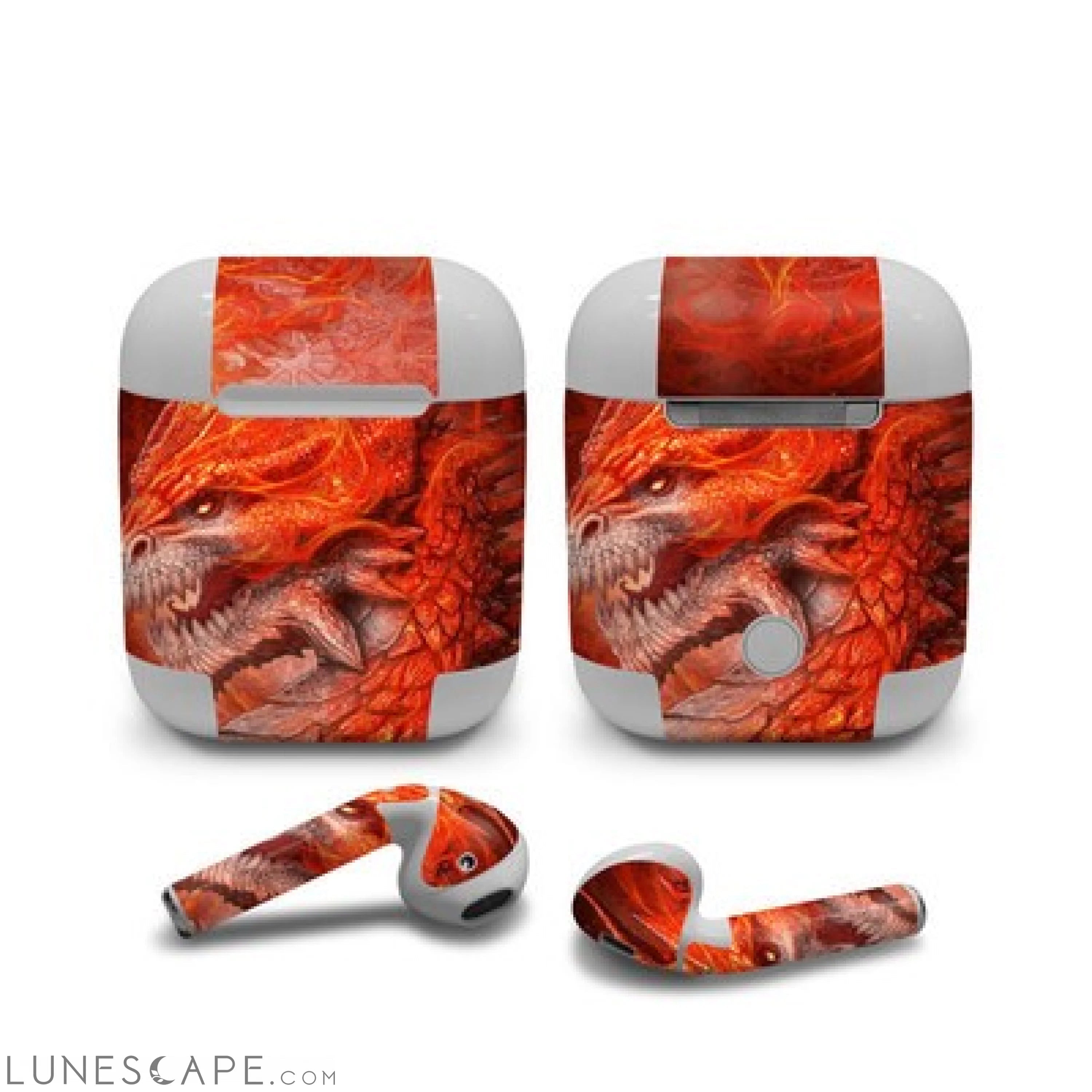 LAMEDRGN Apple Air Pods Skin - Flame Dragon LUNESCAPE