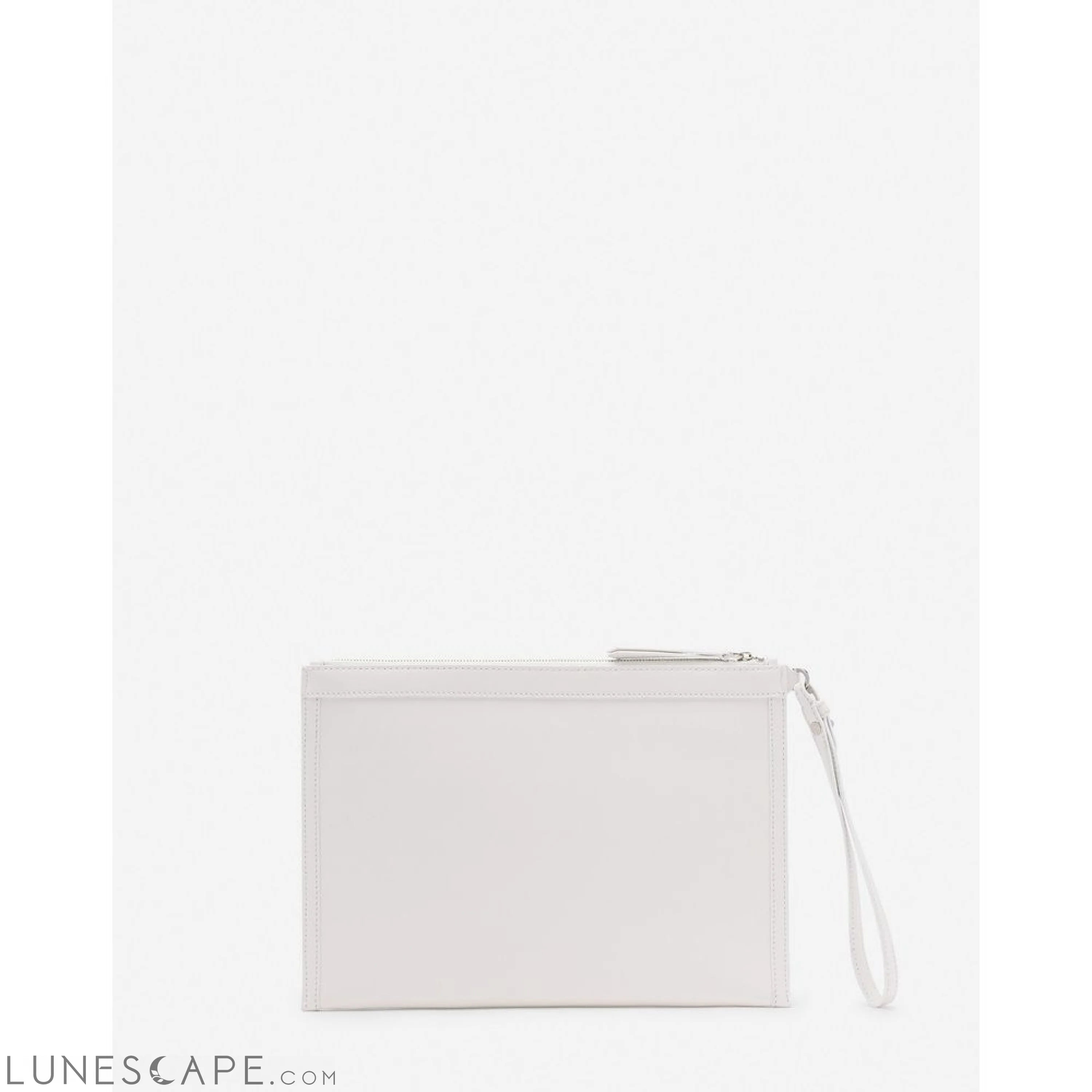 Lanvin White Leather Men Pouch Wallet Lunescape