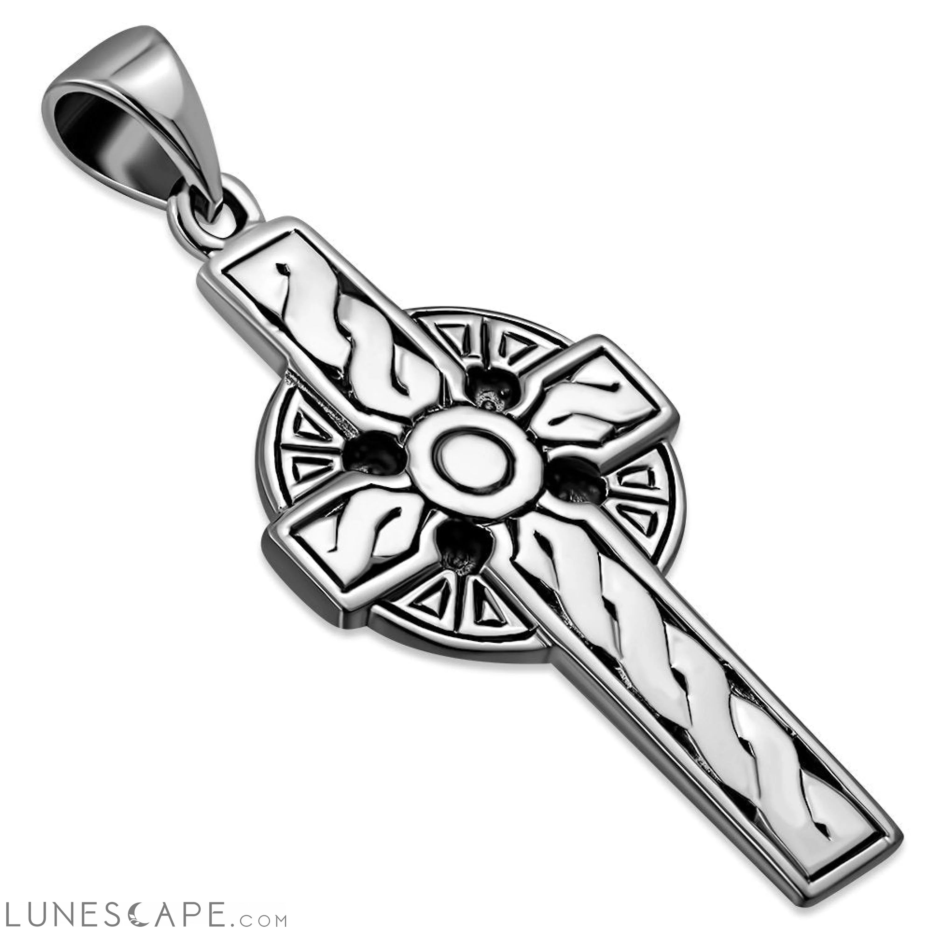 Large Celtic Cross Silver Pendant LUNESCAPE