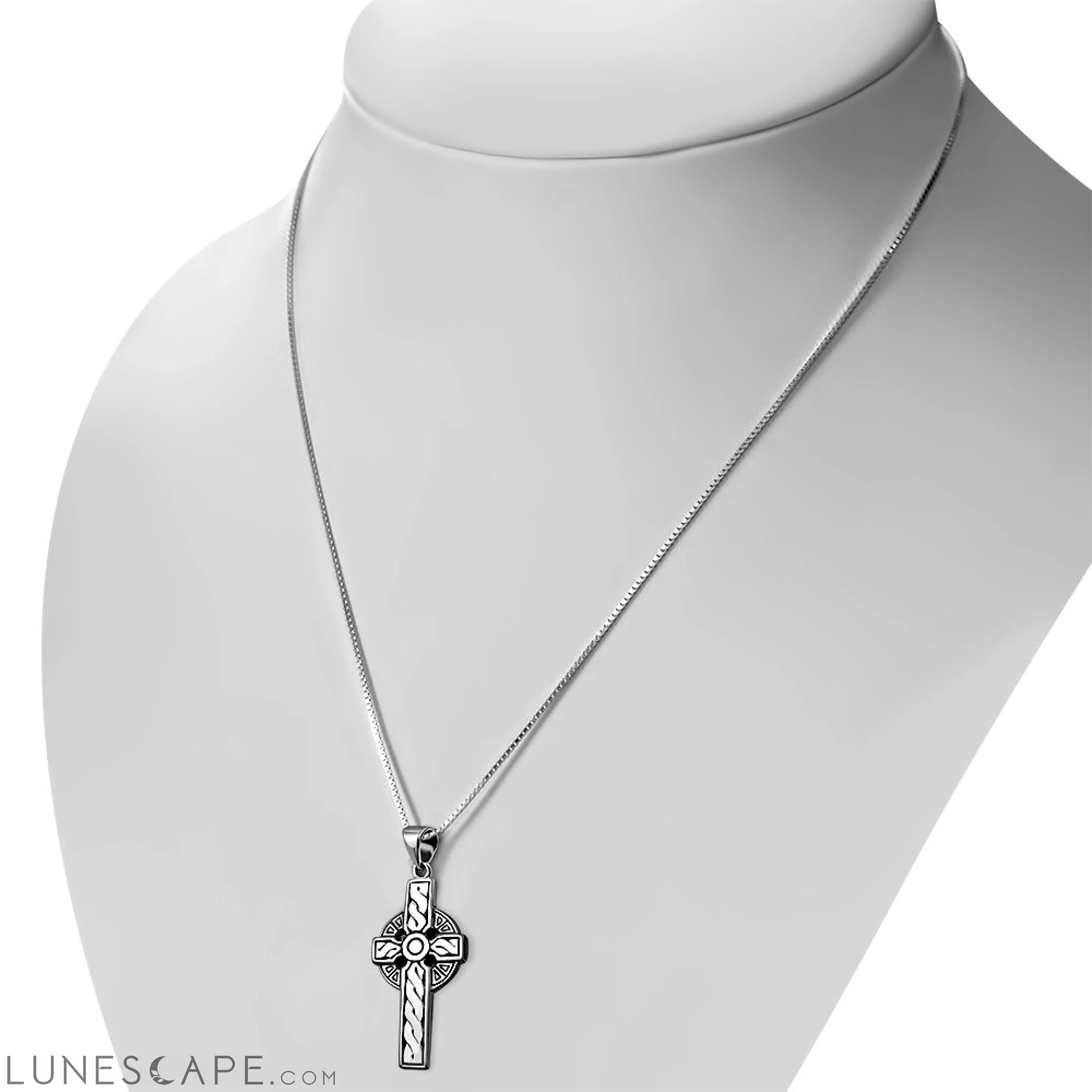 Large Celtic Cross Silver Pendant LUNESCAPE