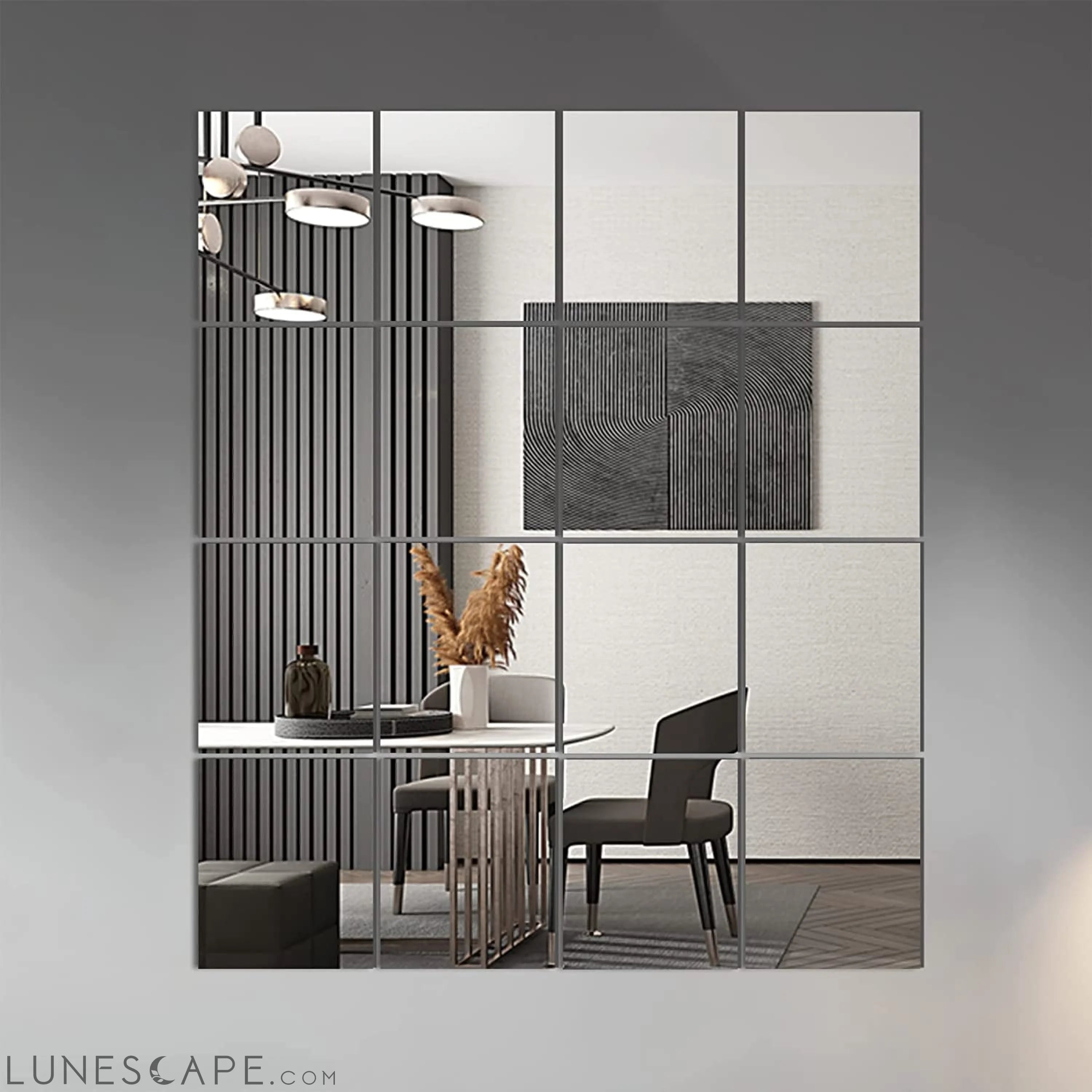 Large Frameless Mirror Tiles for Home Gym, Bedroom, Door, or Bathroom LUNESCAPE