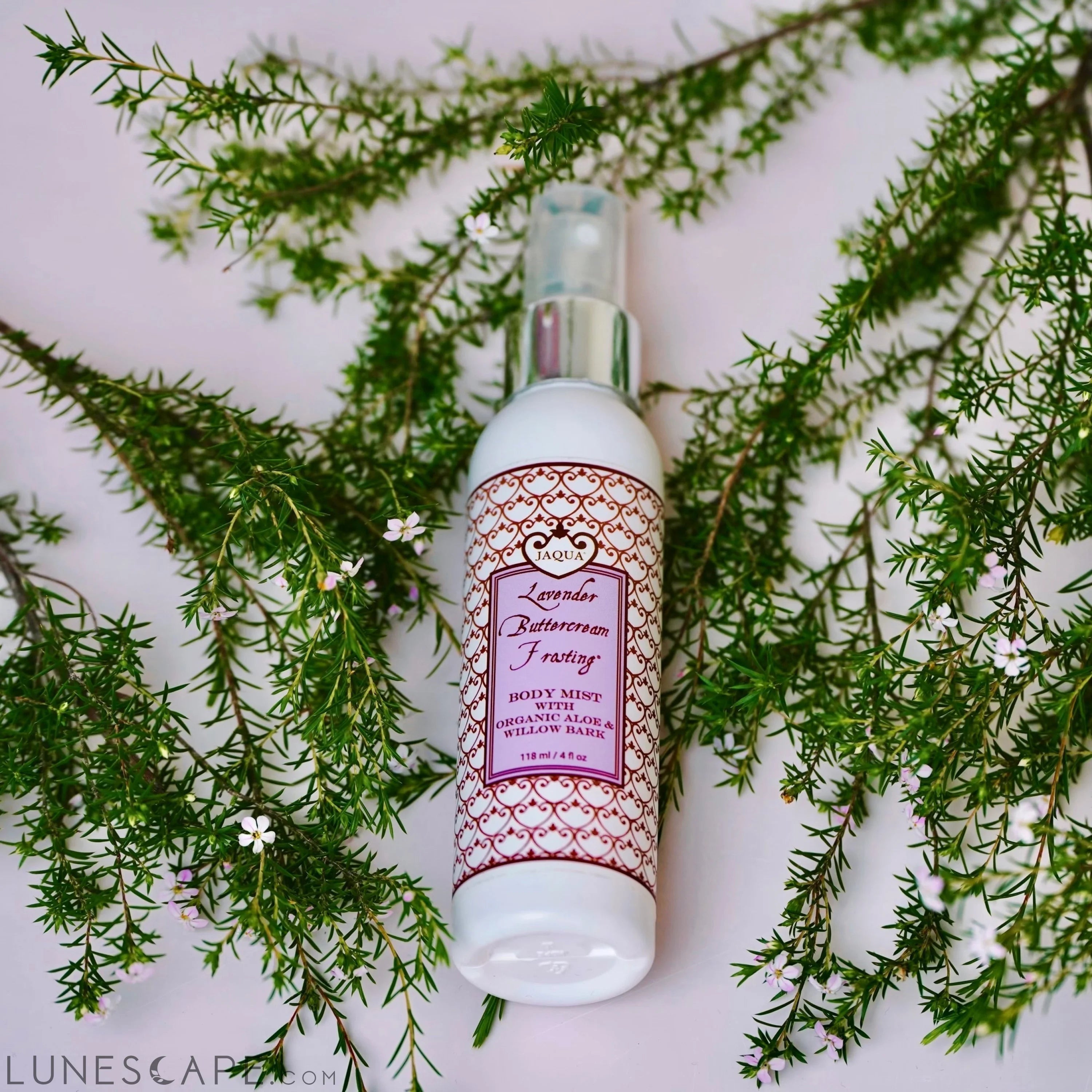 Lavender Buttercream Frosting Hydrating Body Mist Organic Aloe & Willow Bark LUNESCAPE