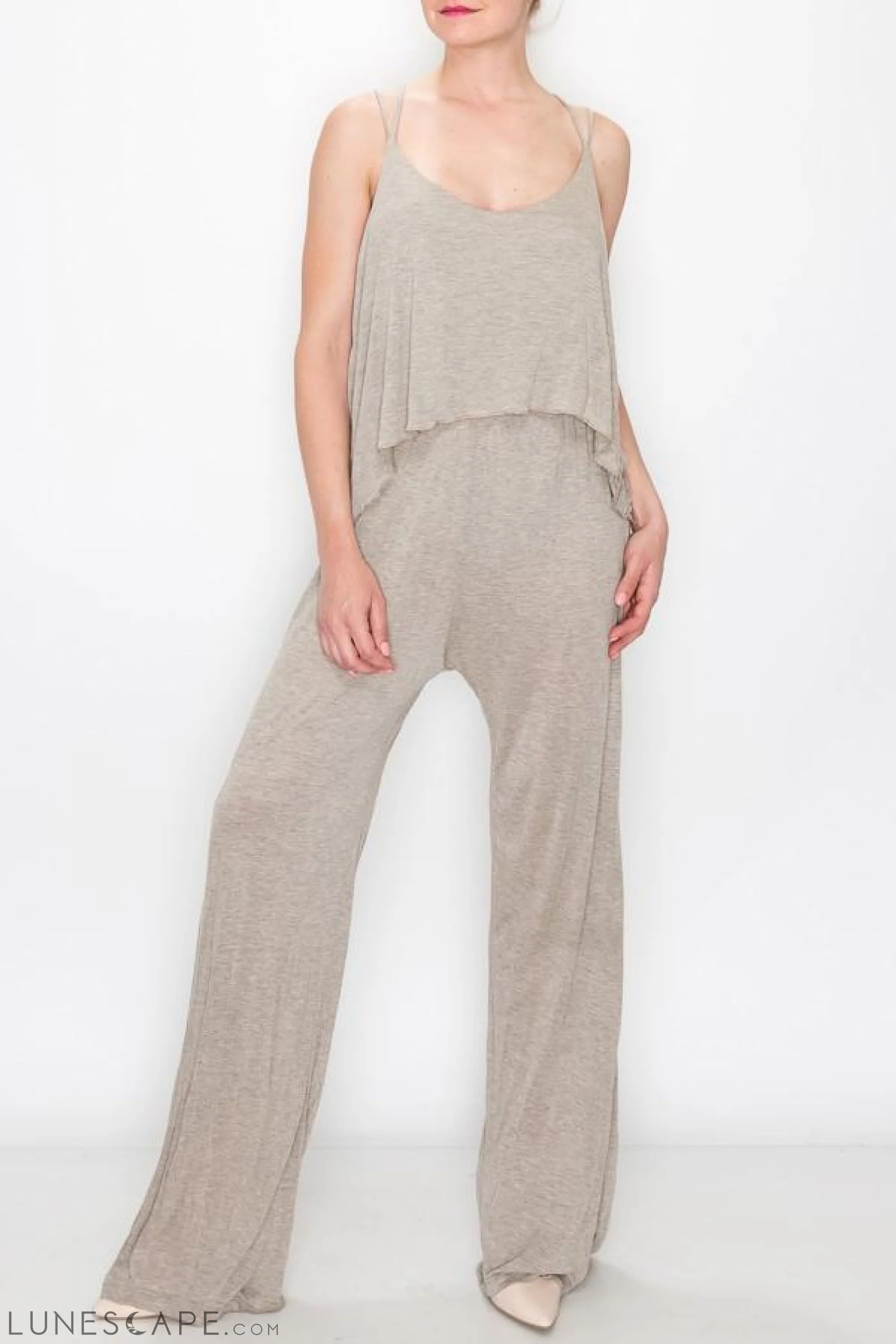 Layered Jumpsuit - Khaki LUNESCAPE