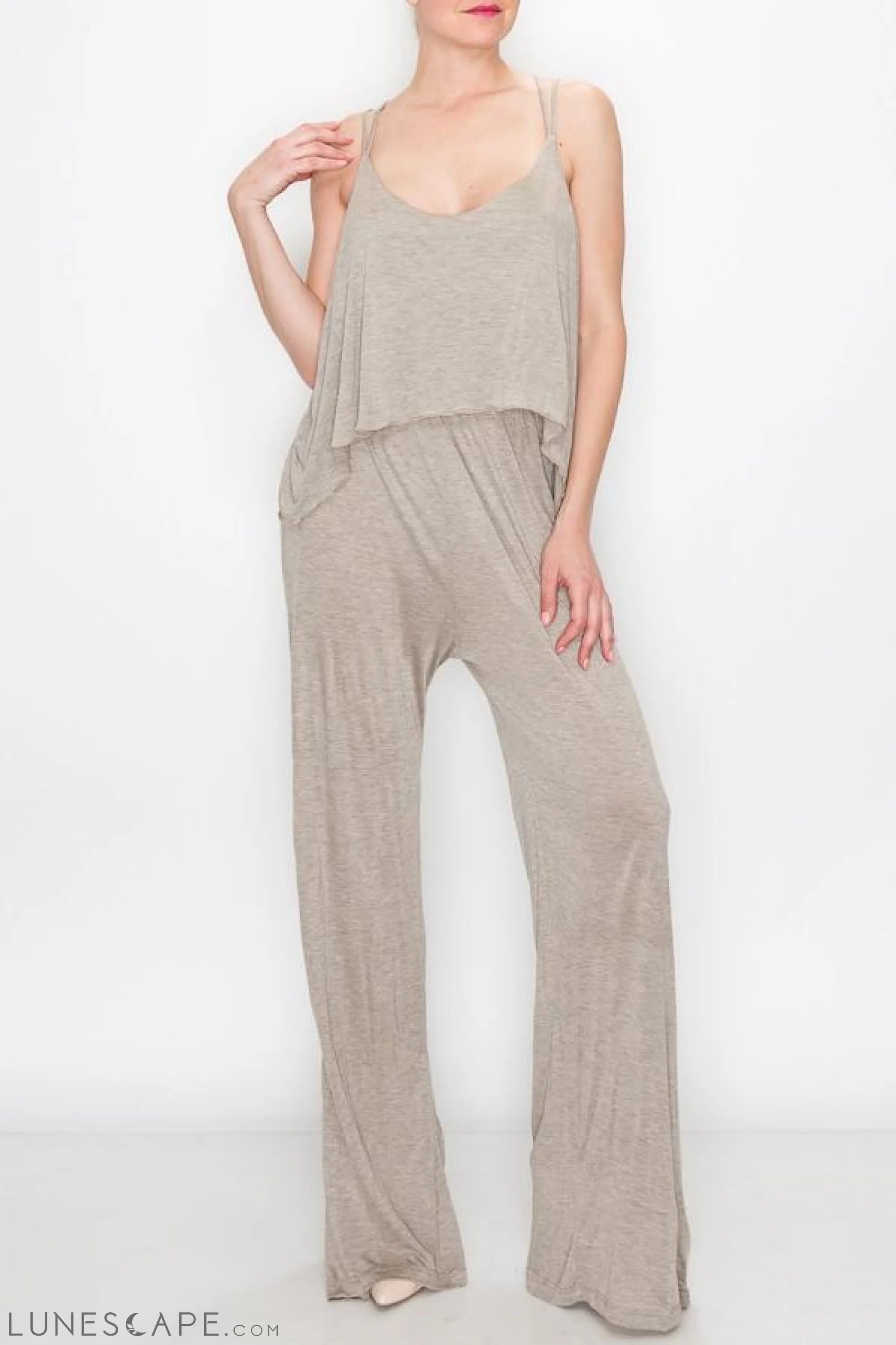 Layered Jumpsuit - Khaki LUNESCAPE