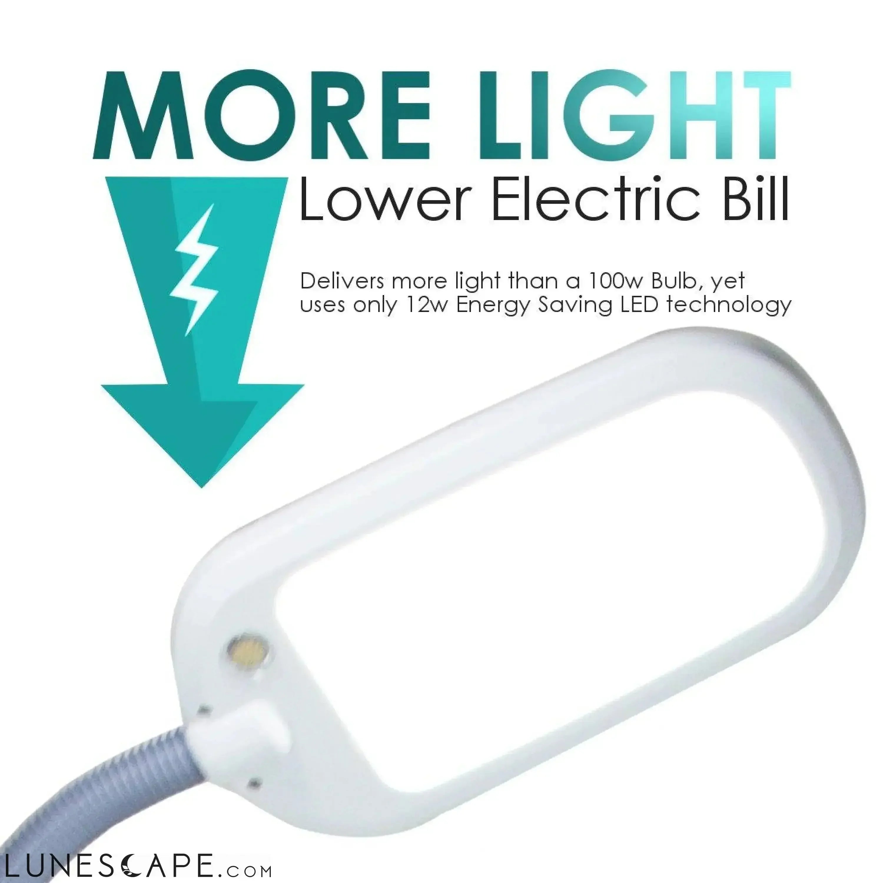 LED Bright Reader Natural Daylight Full Spectrum Desk Lamp LUNESCAPE