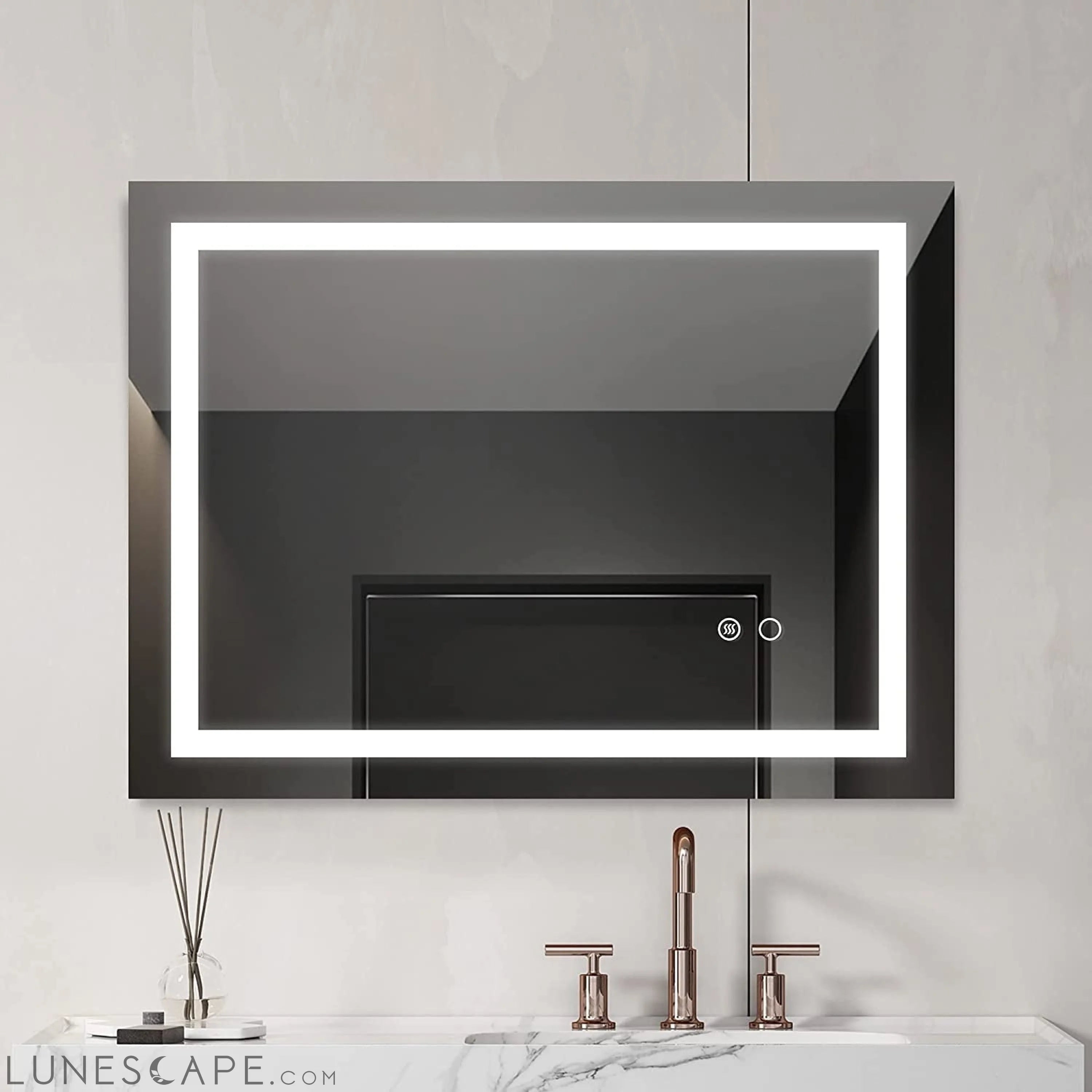 LED Wall Mounted Bathroom Mirror, Anti-Fog LUNESCAPE