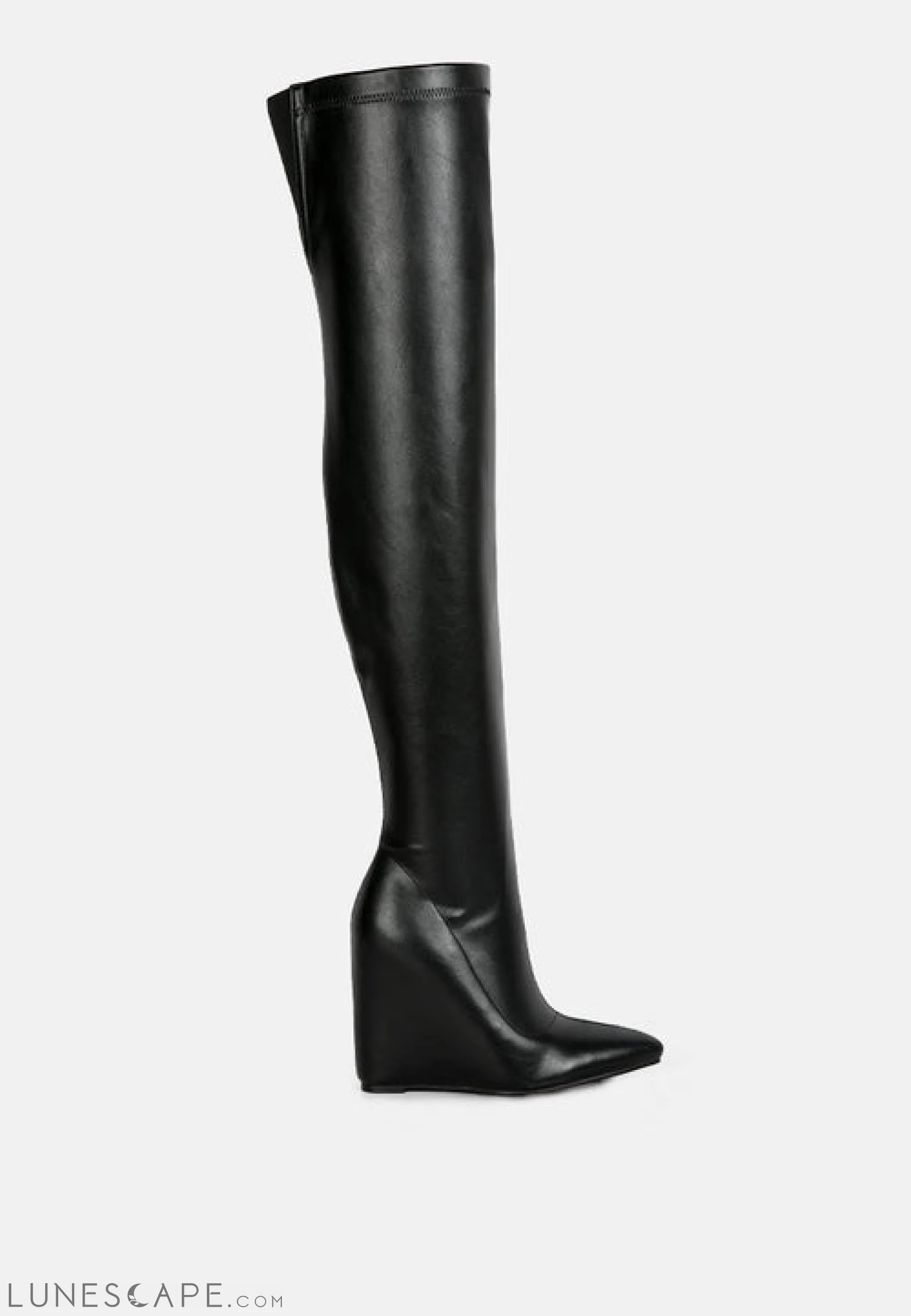 Leggy Lass Wedge Heel Over-the-Knee Boots LUNESCAPE