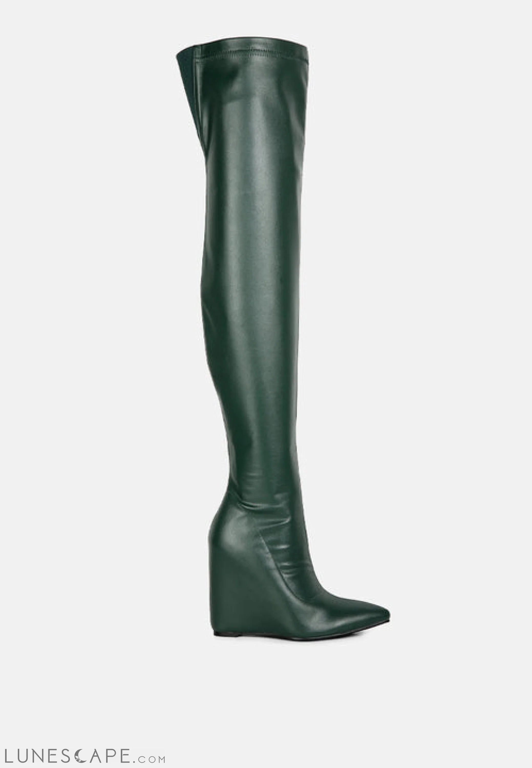 Leggy Lass Wedge Heel Over-the-Knee Boots LUNESCAPE