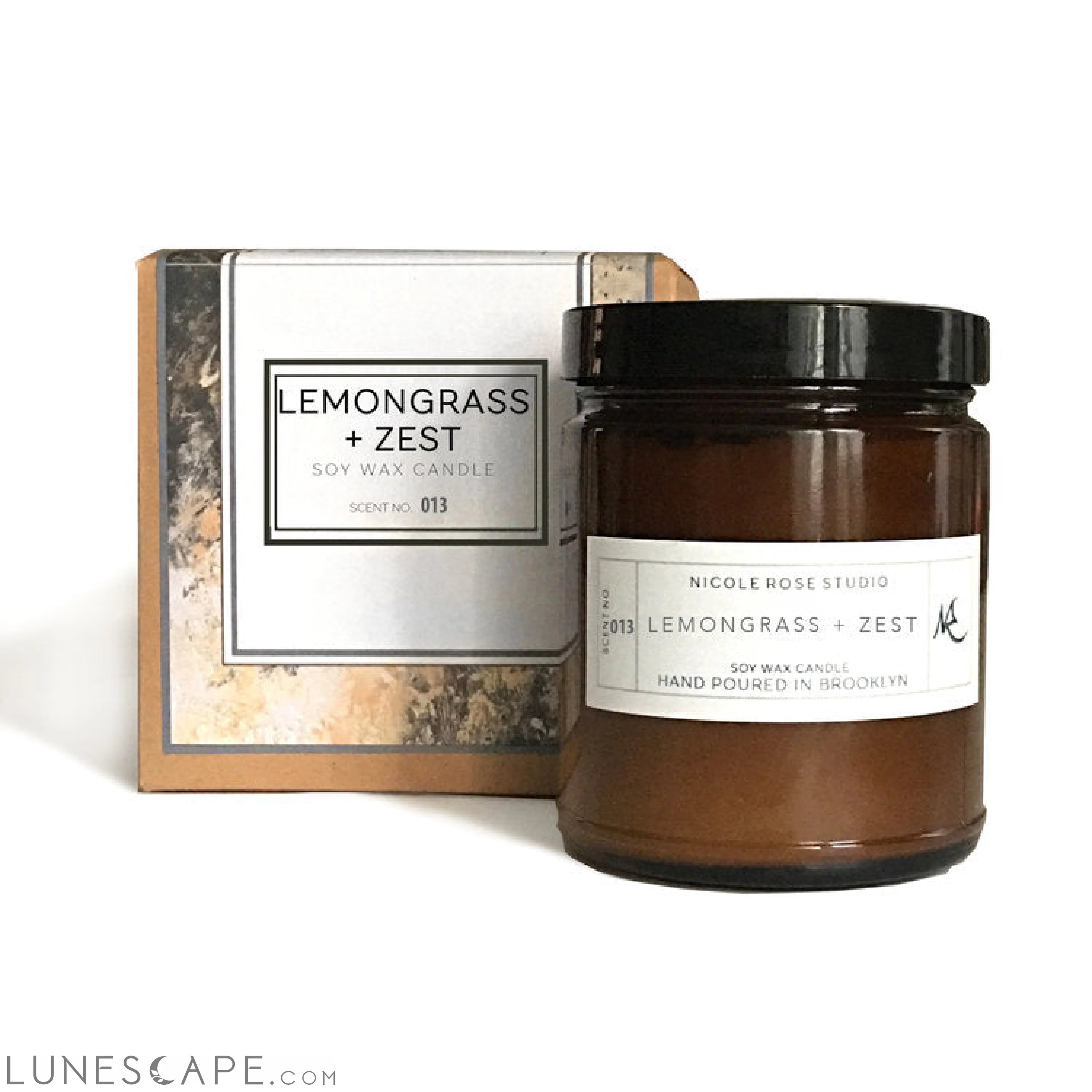 Lemongrass + Zest Aromatherapy Soy Wax Candle LUNESCAPE