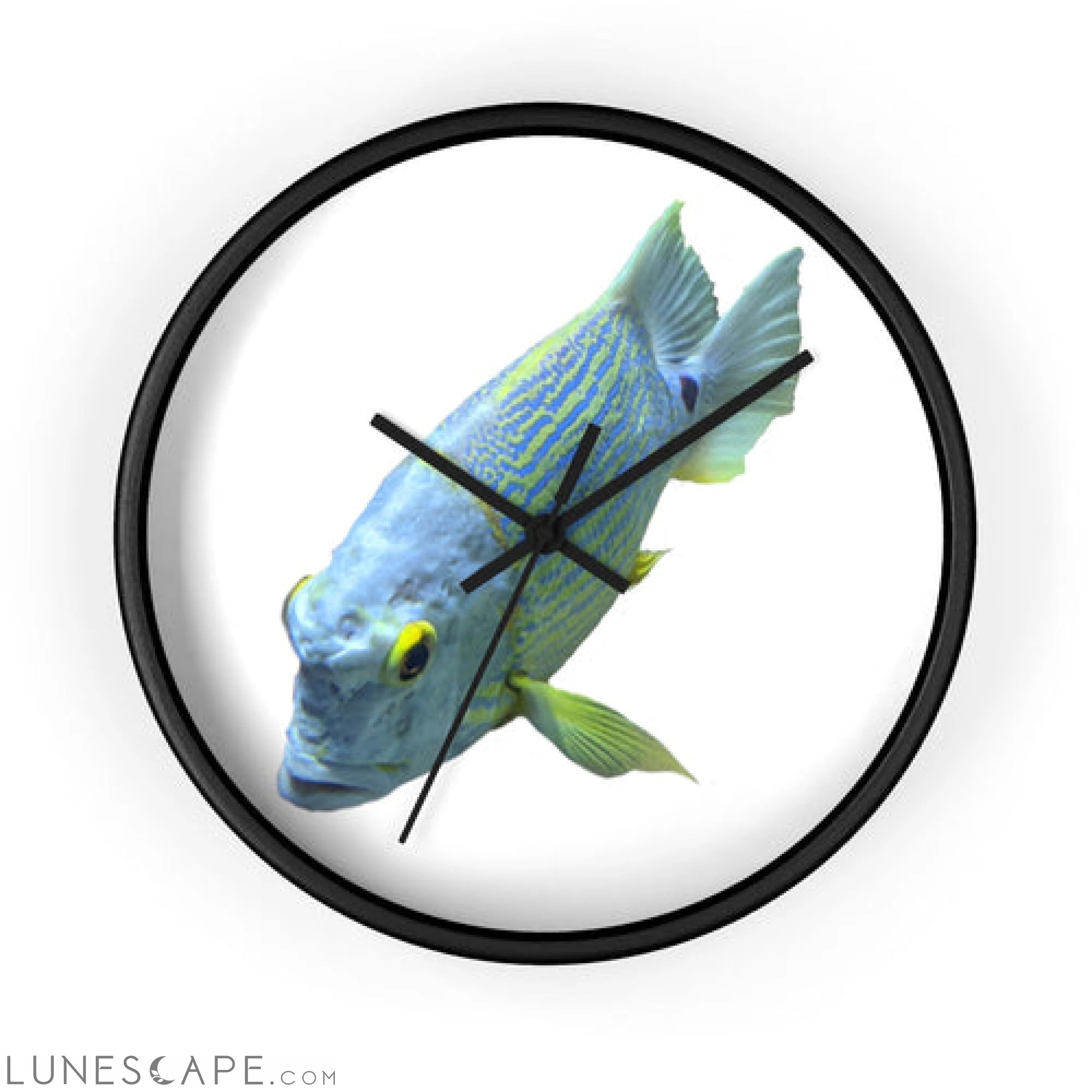 Light Blue Fish Wall clock LUNESCAPE