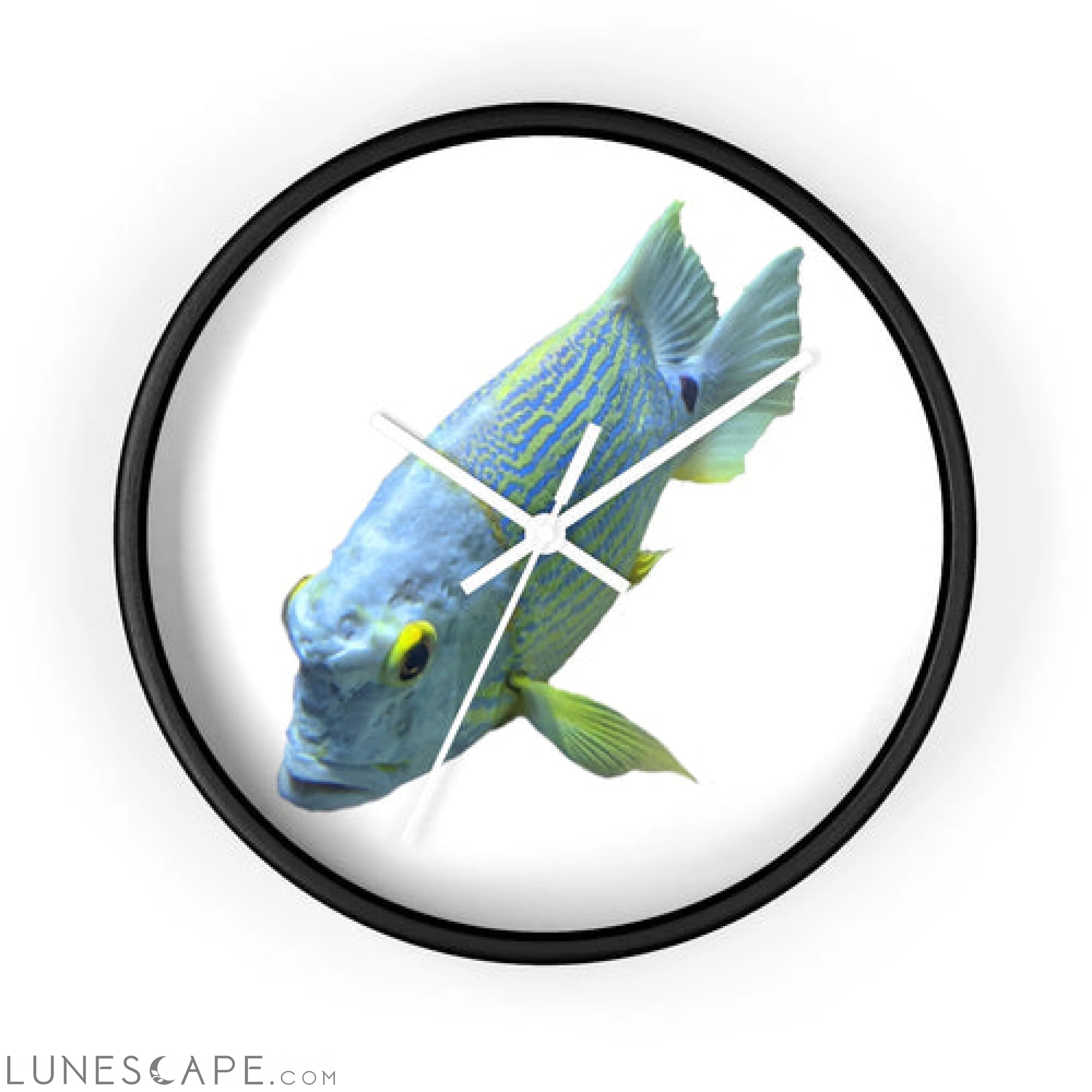 Light Blue Fish Wall clock LUNESCAPE