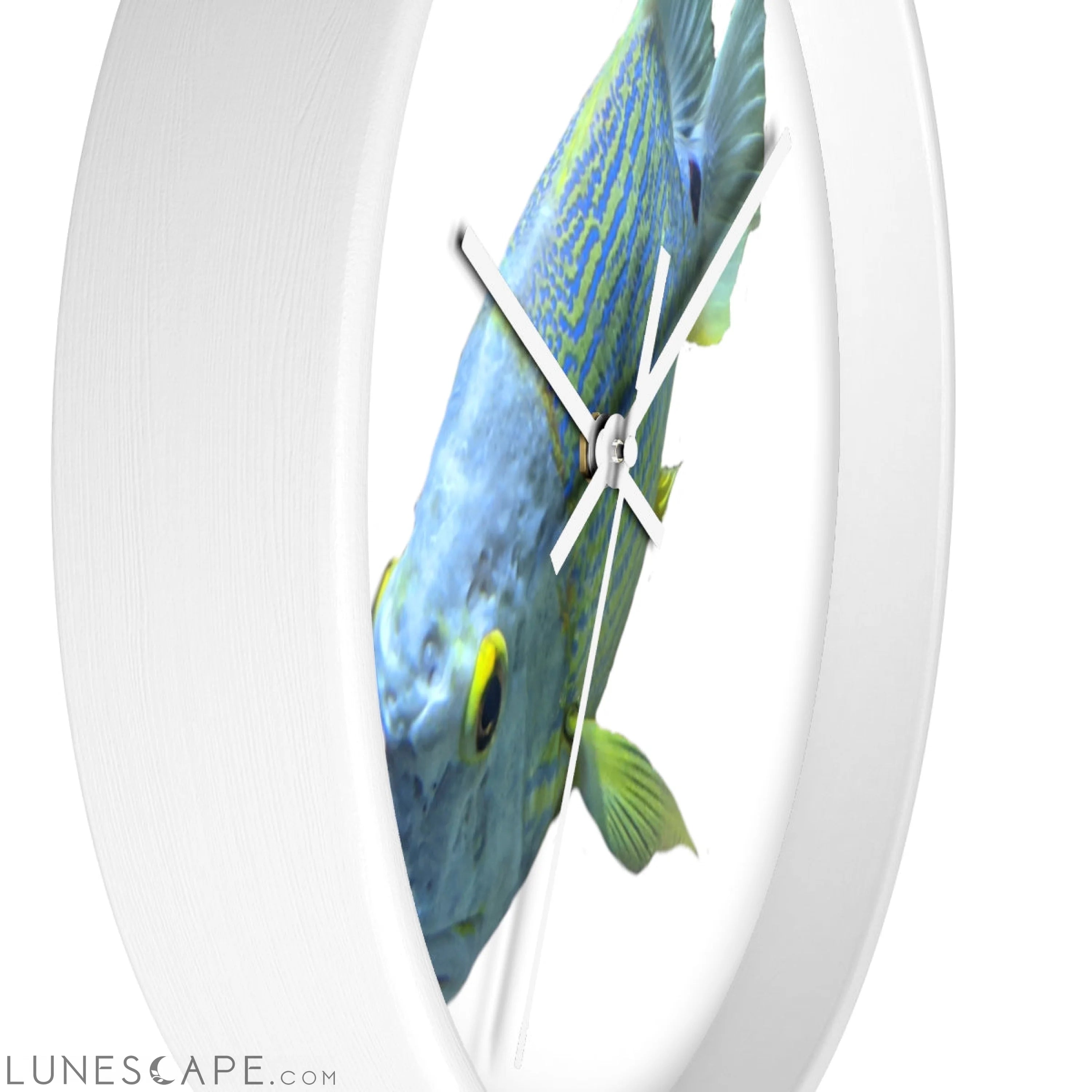 Light Blue Fish Wall clock LUNESCAPE