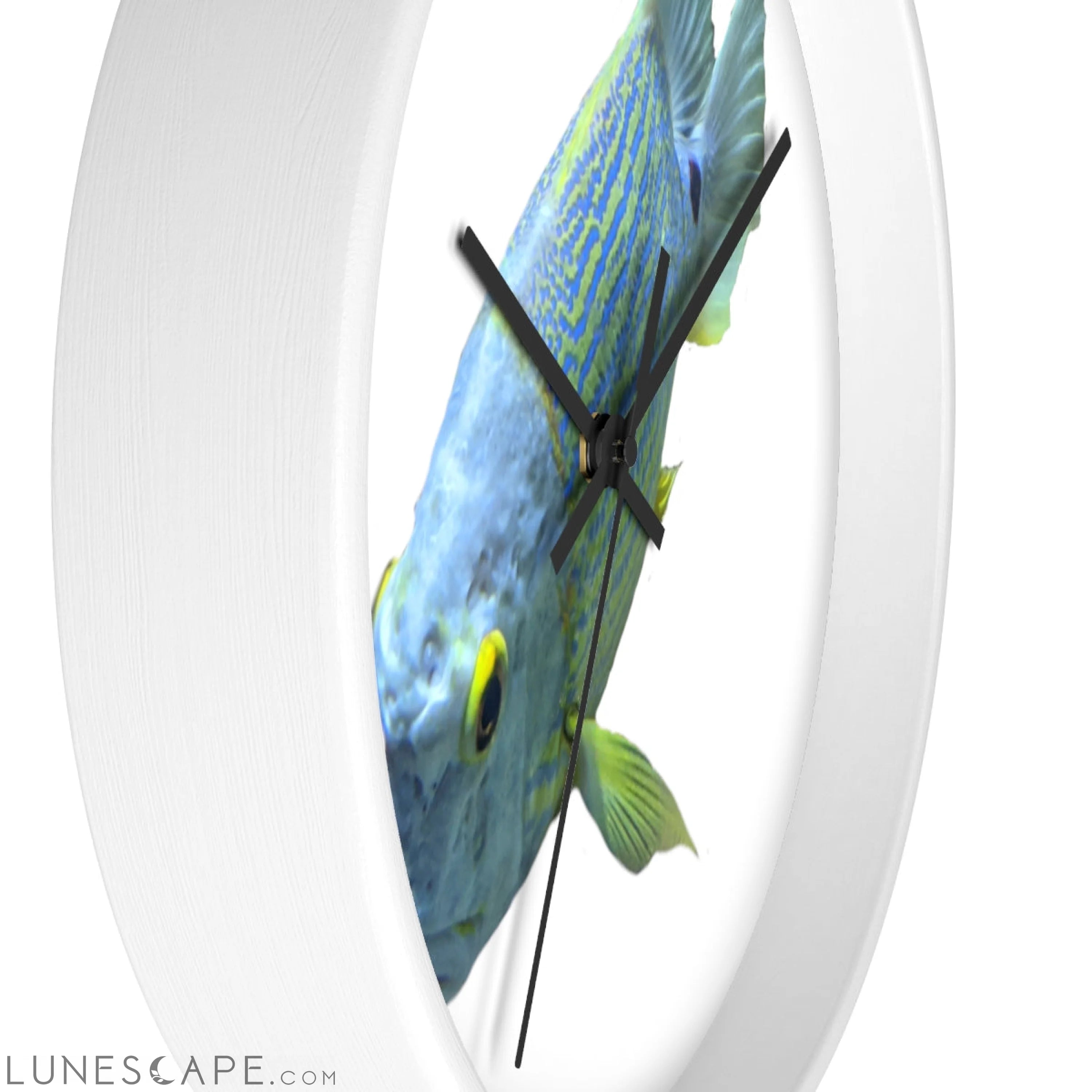 Light Blue Fish Wall clock LUNESCAPE