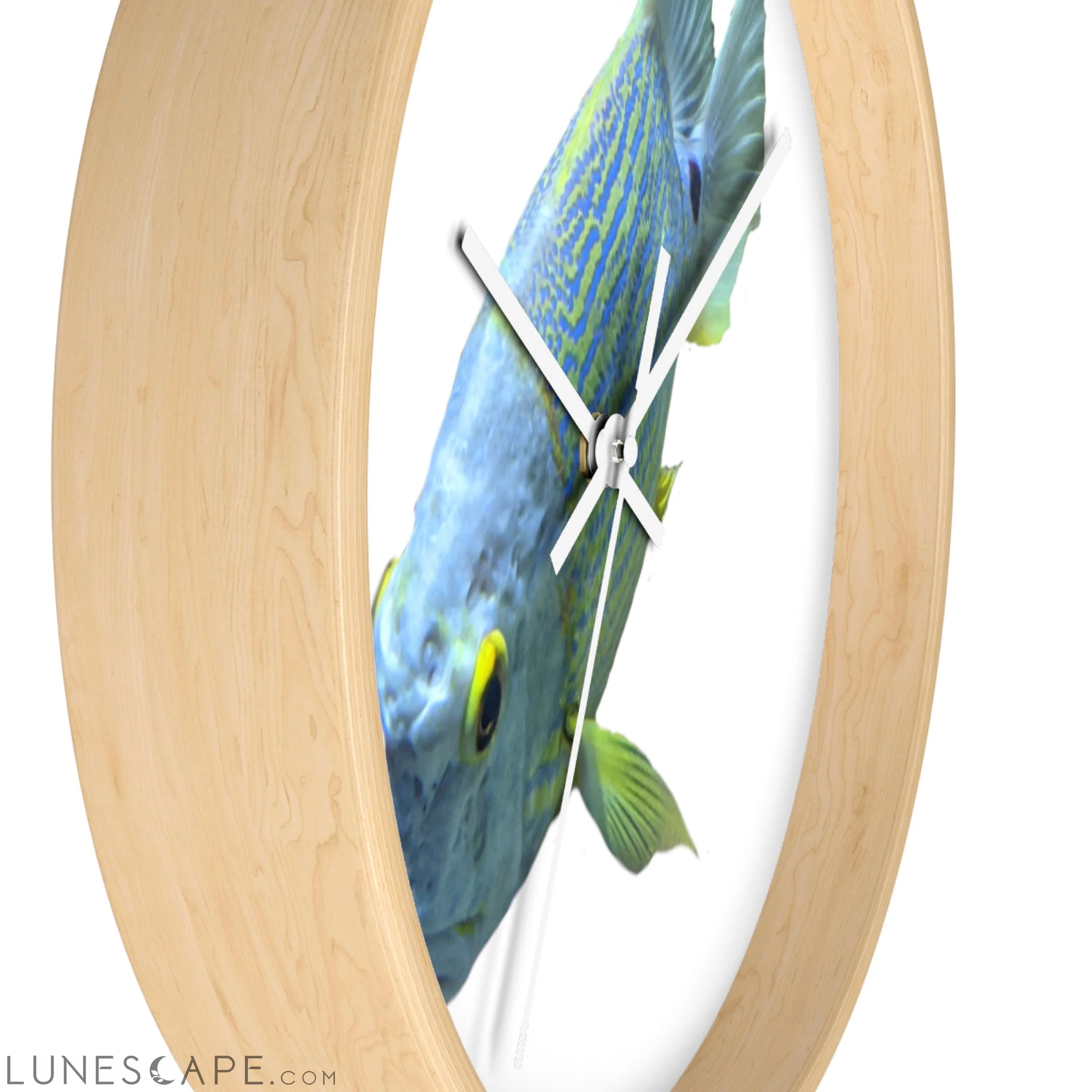 Light Blue Fish Wall clock LUNESCAPE