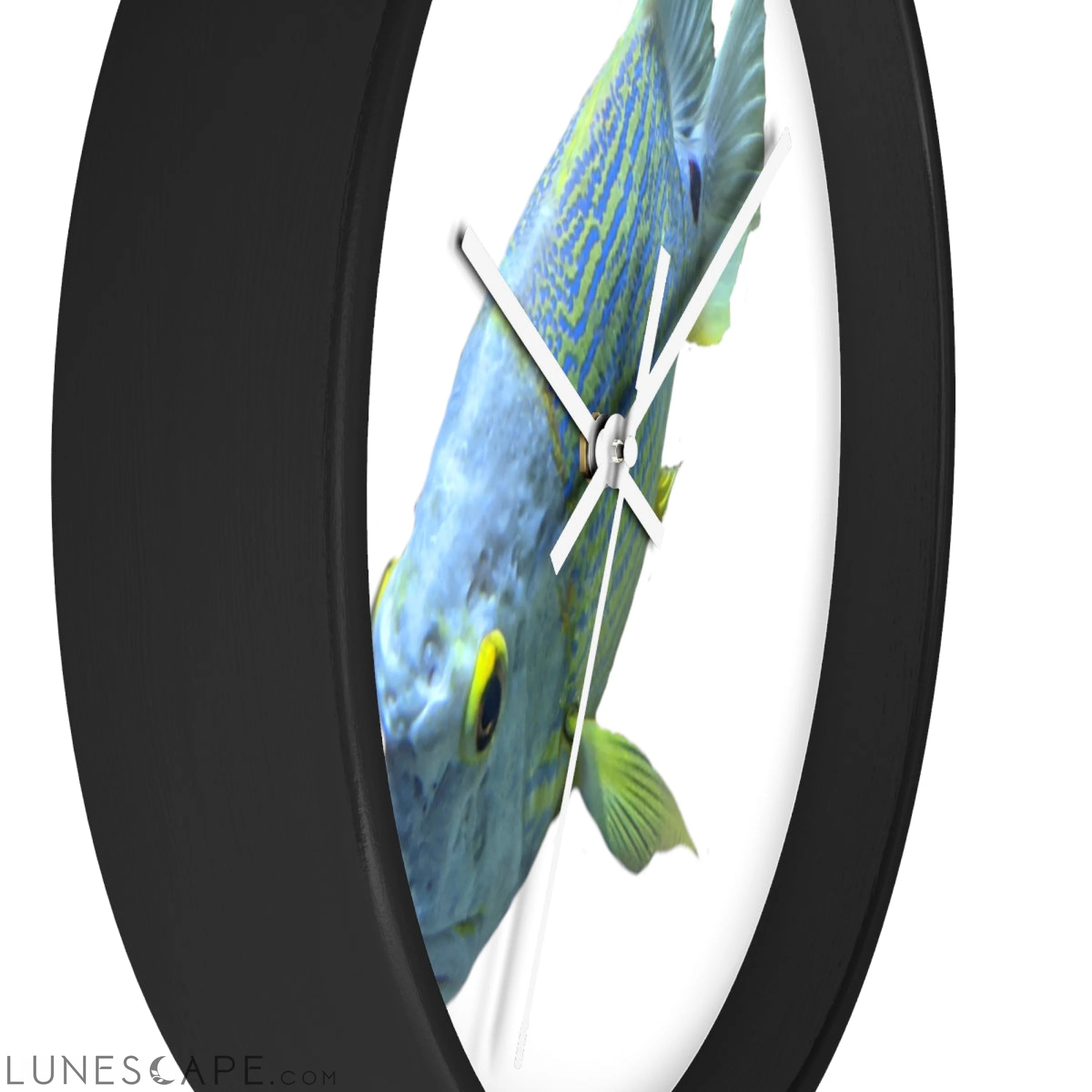 Light Blue Fish Wall clock LUNESCAPE