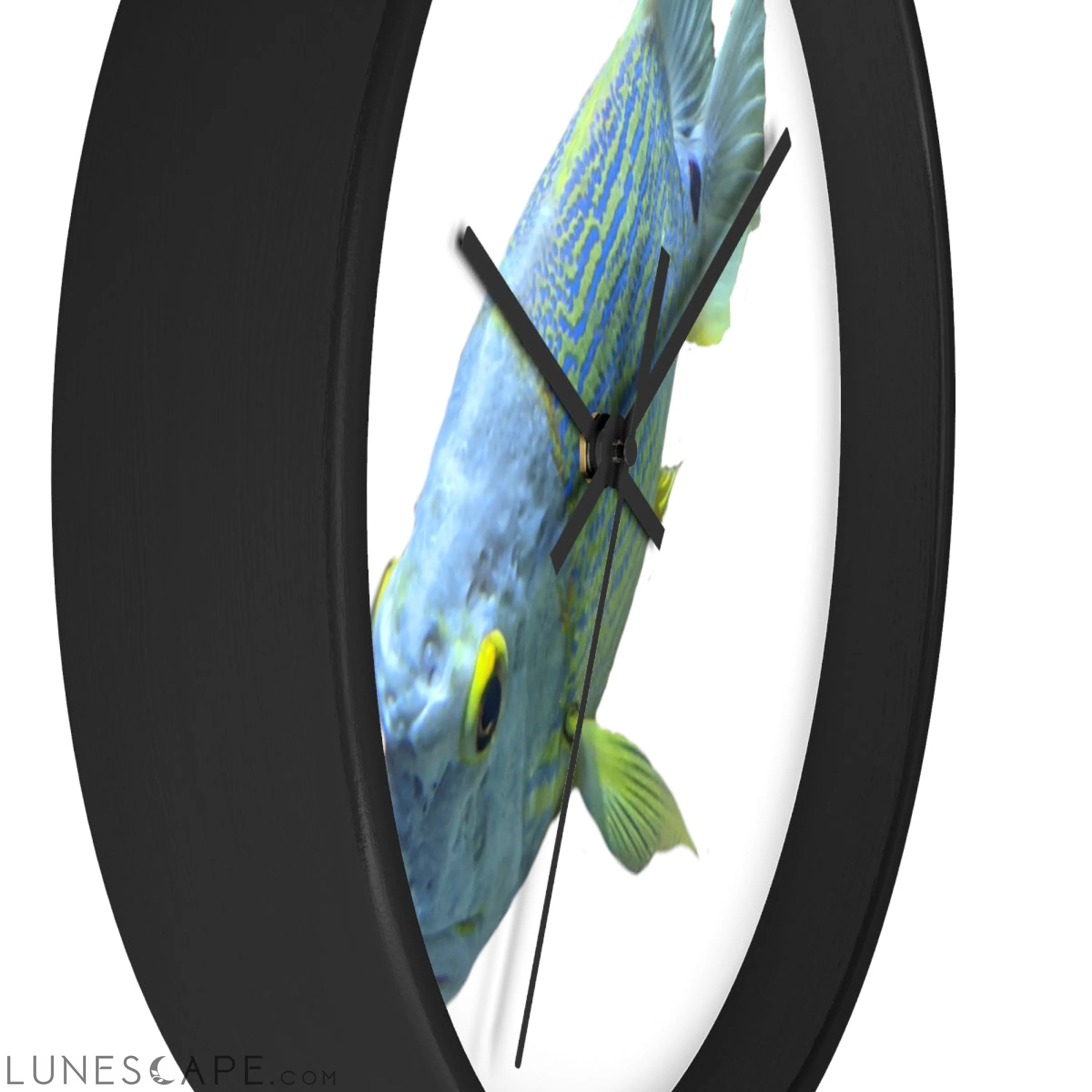 Light Blue Fish Wall clock LUNESCAPE