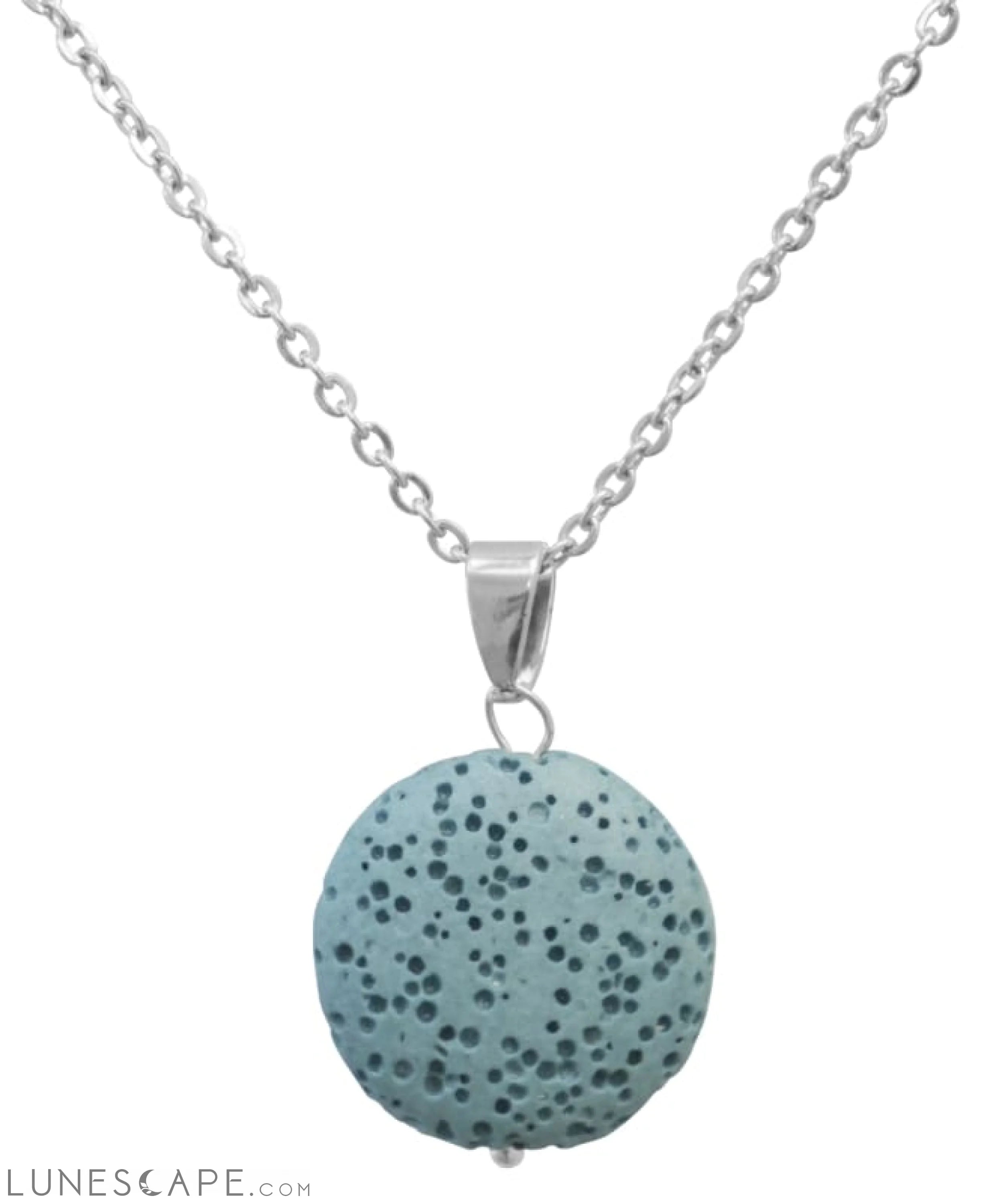 Light Blue Lava Stone Essential Oil Necklace LUNESCAPE