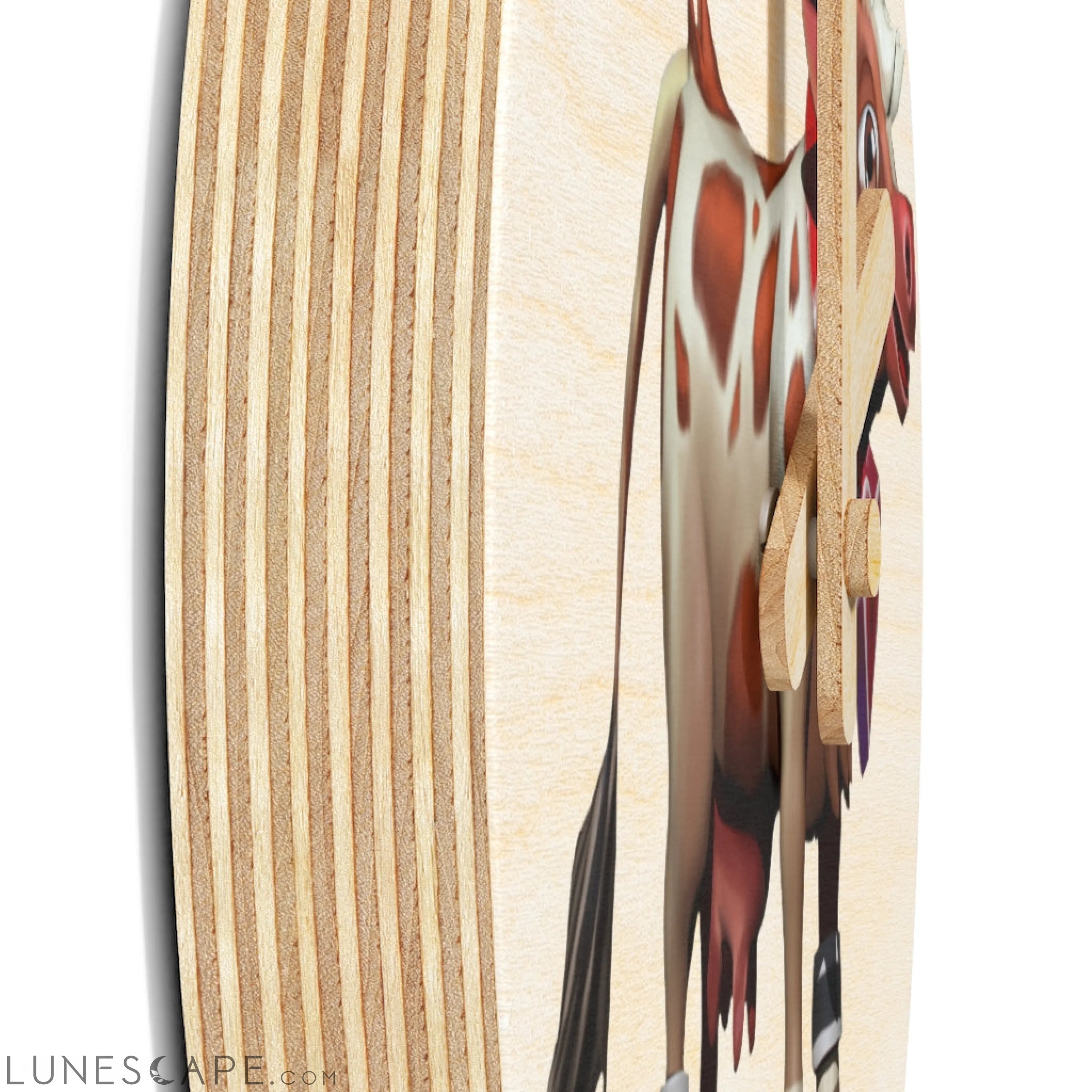 Light Brown Cow Wooden Wall Clock LUNESCAPE
