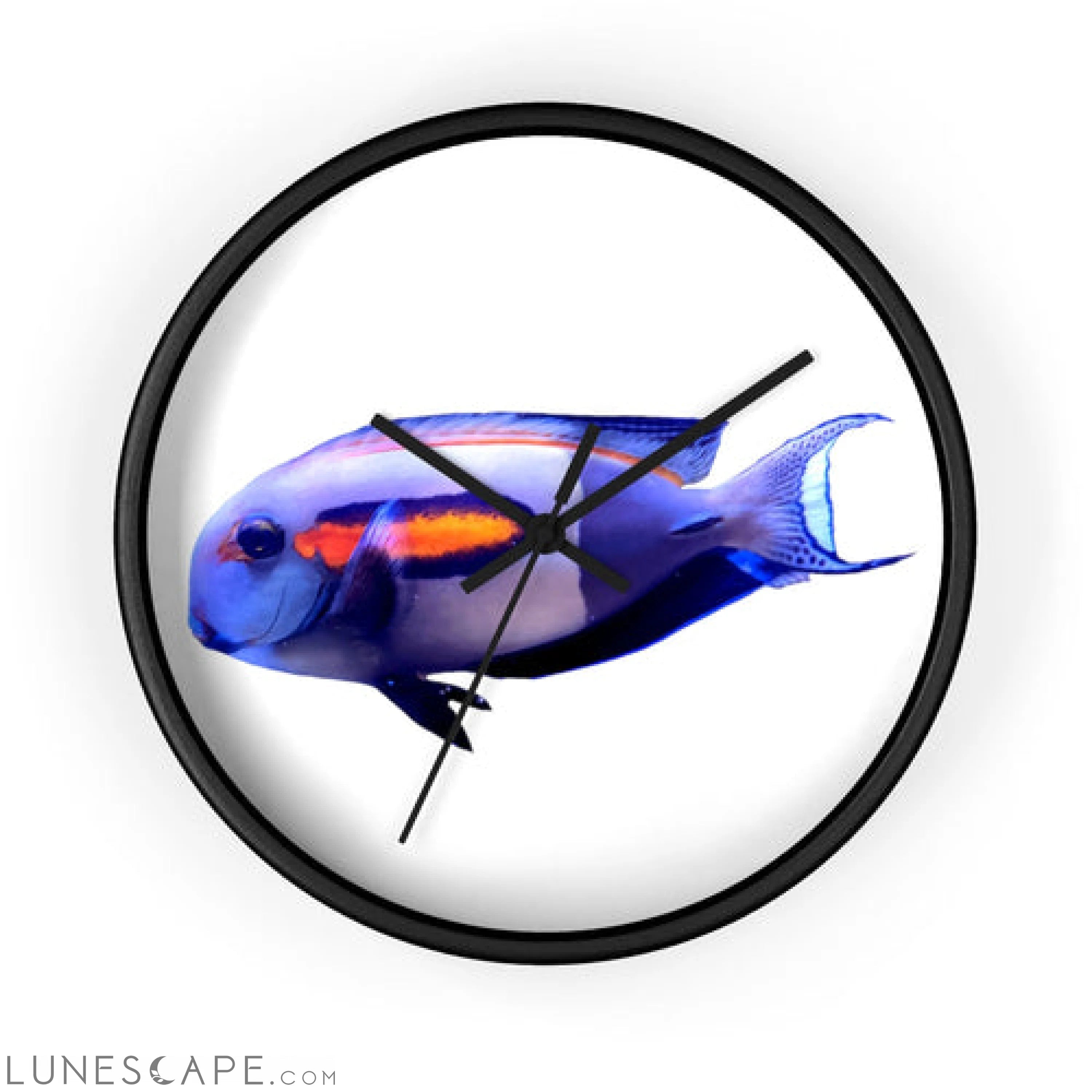 Light White Fish Wall clock LUNESCAPE