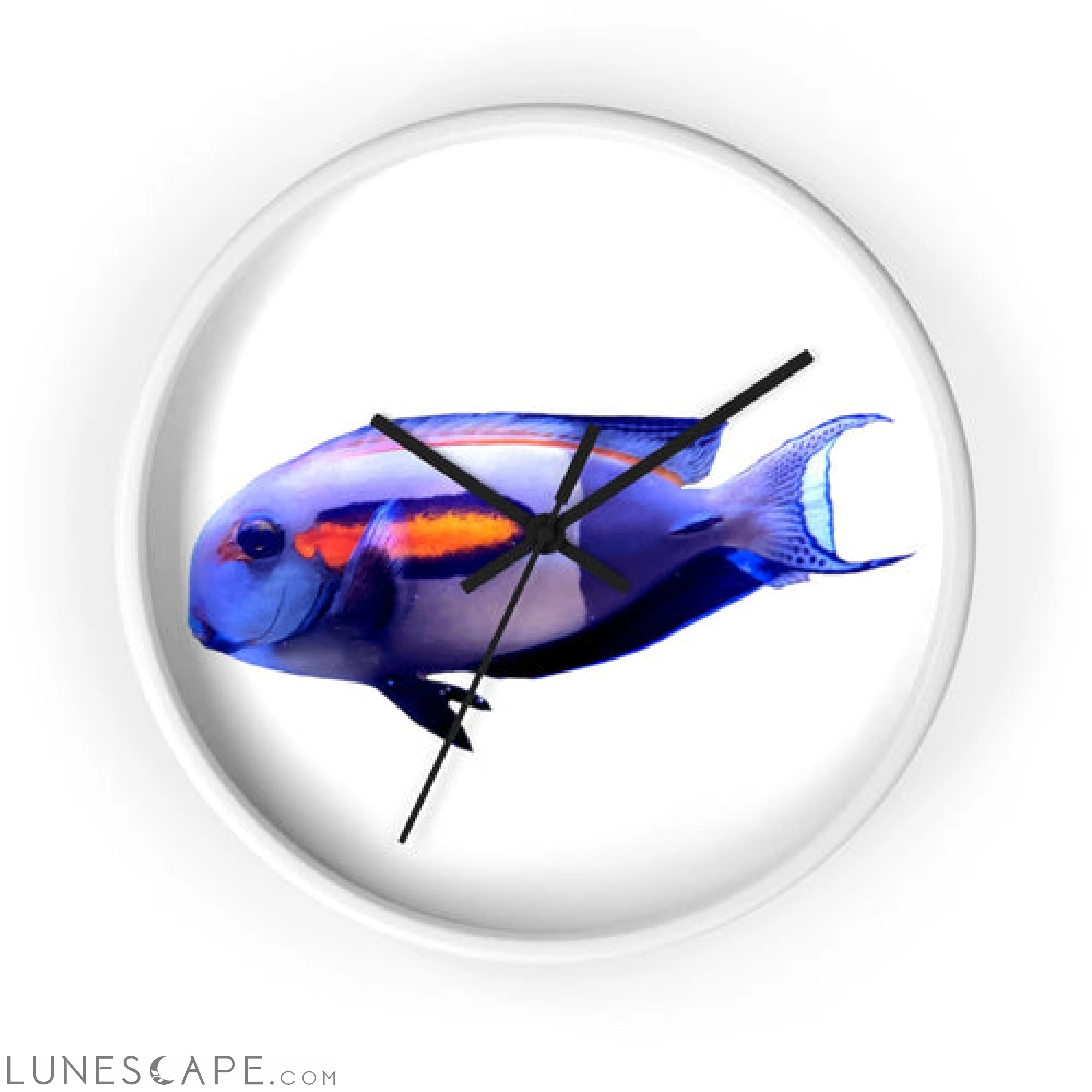 Light White Fish Wall clock LUNESCAPE