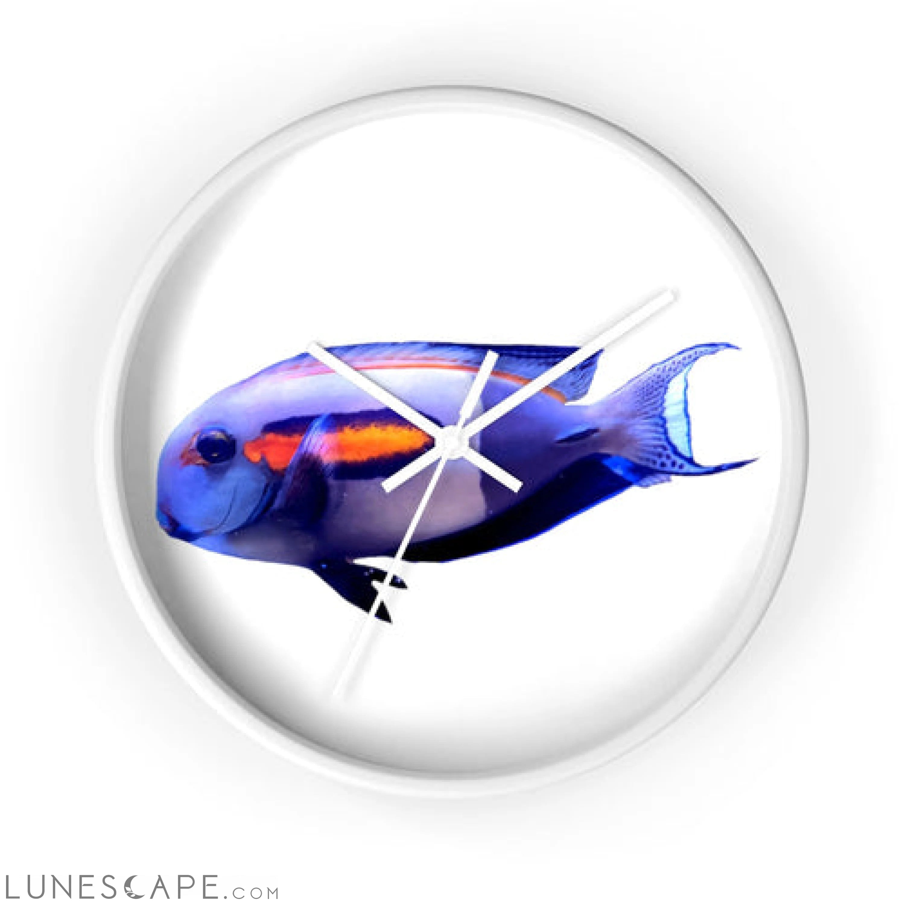 Light White Fish Wall clock LUNESCAPE