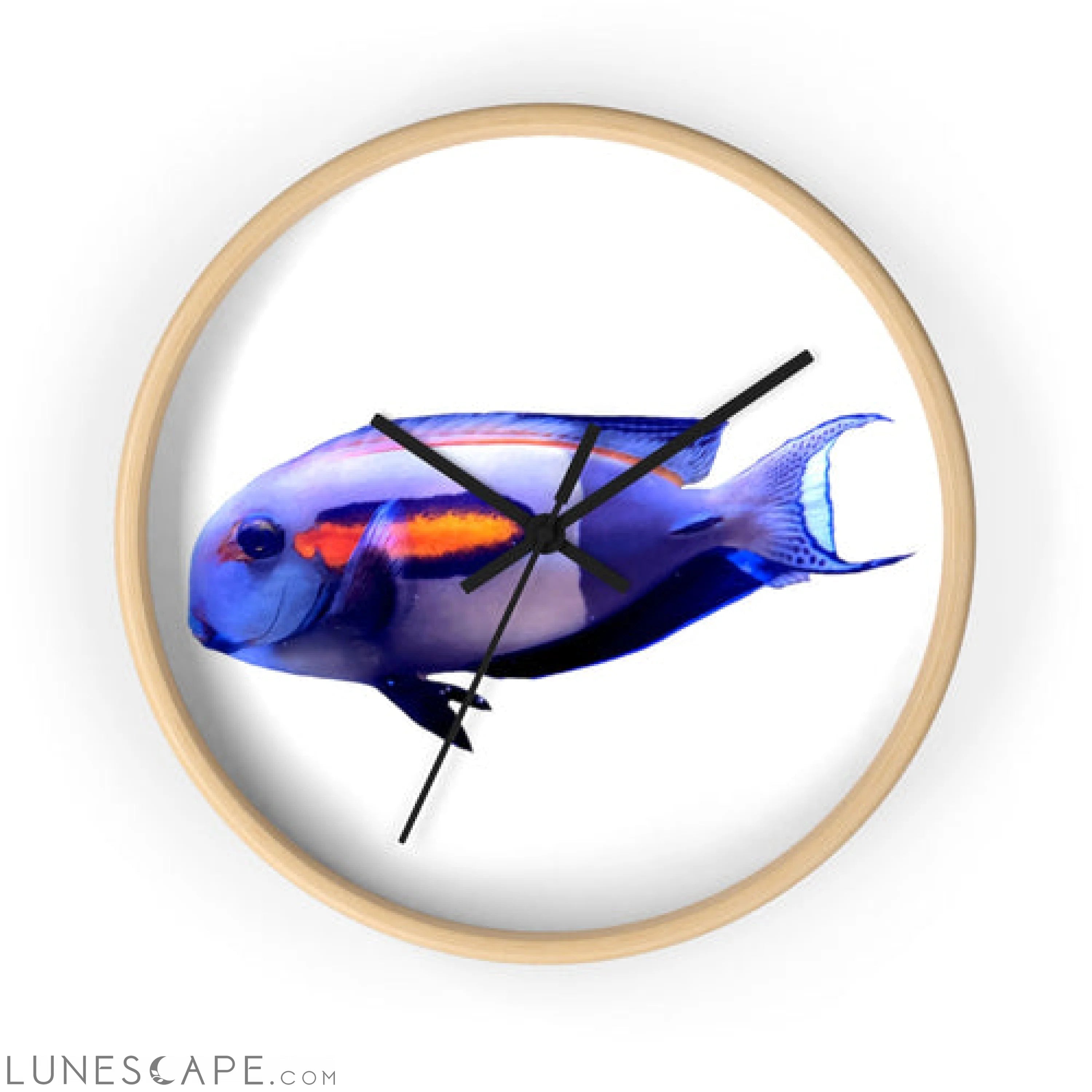 Light White Fish Wall clock LUNESCAPE