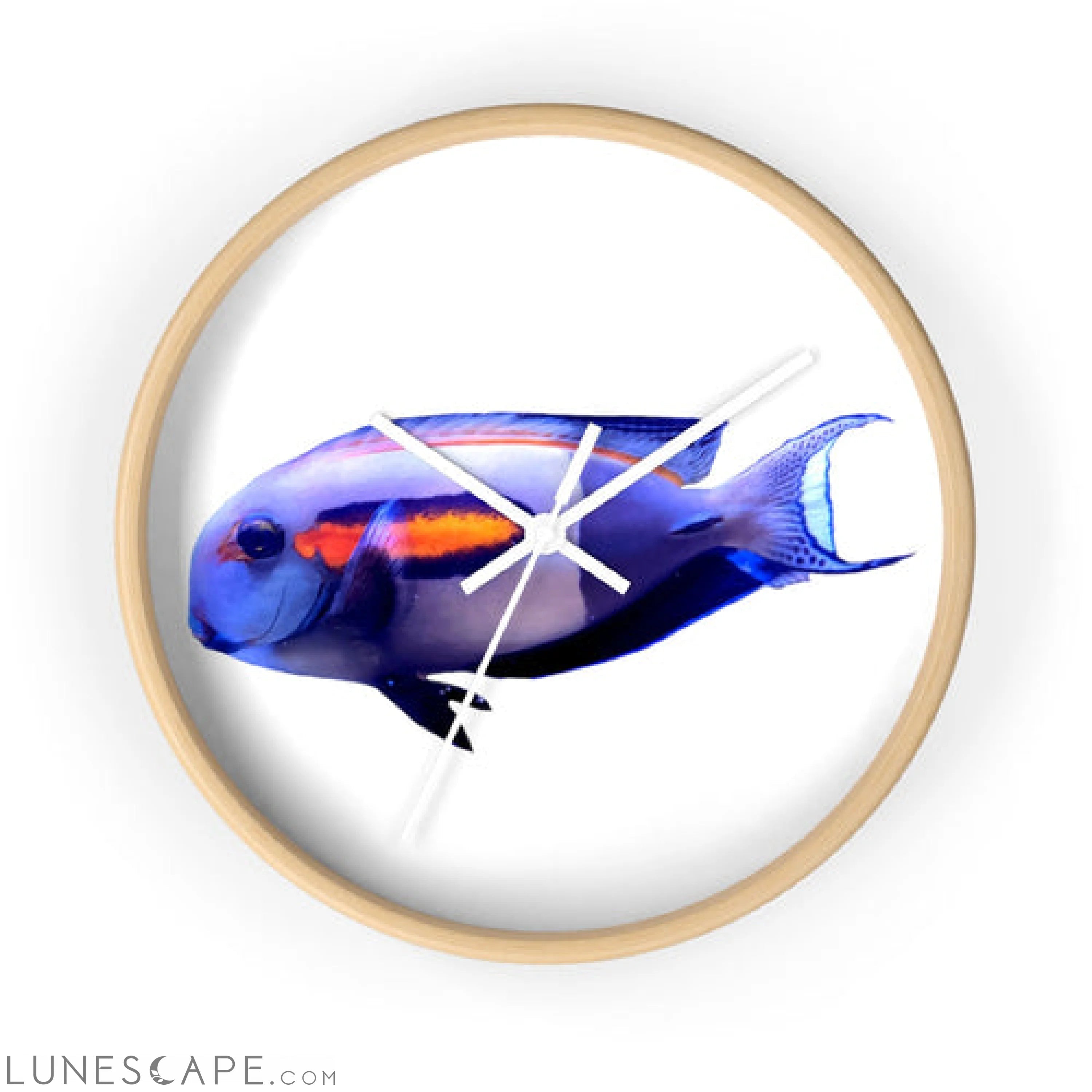 Light White Fish Wall clock LUNESCAPE