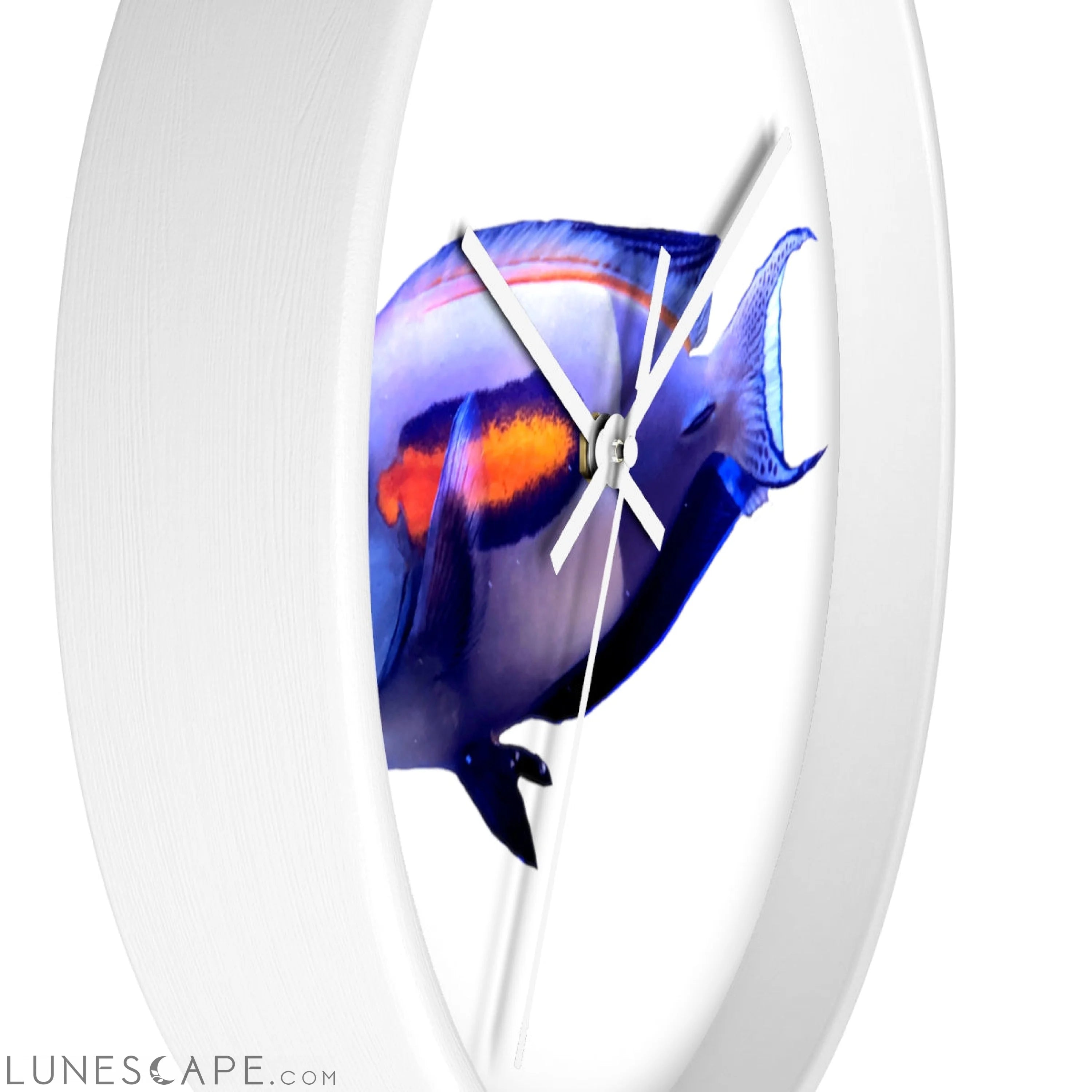 Light White Fish Wall clock LUNESCAPE