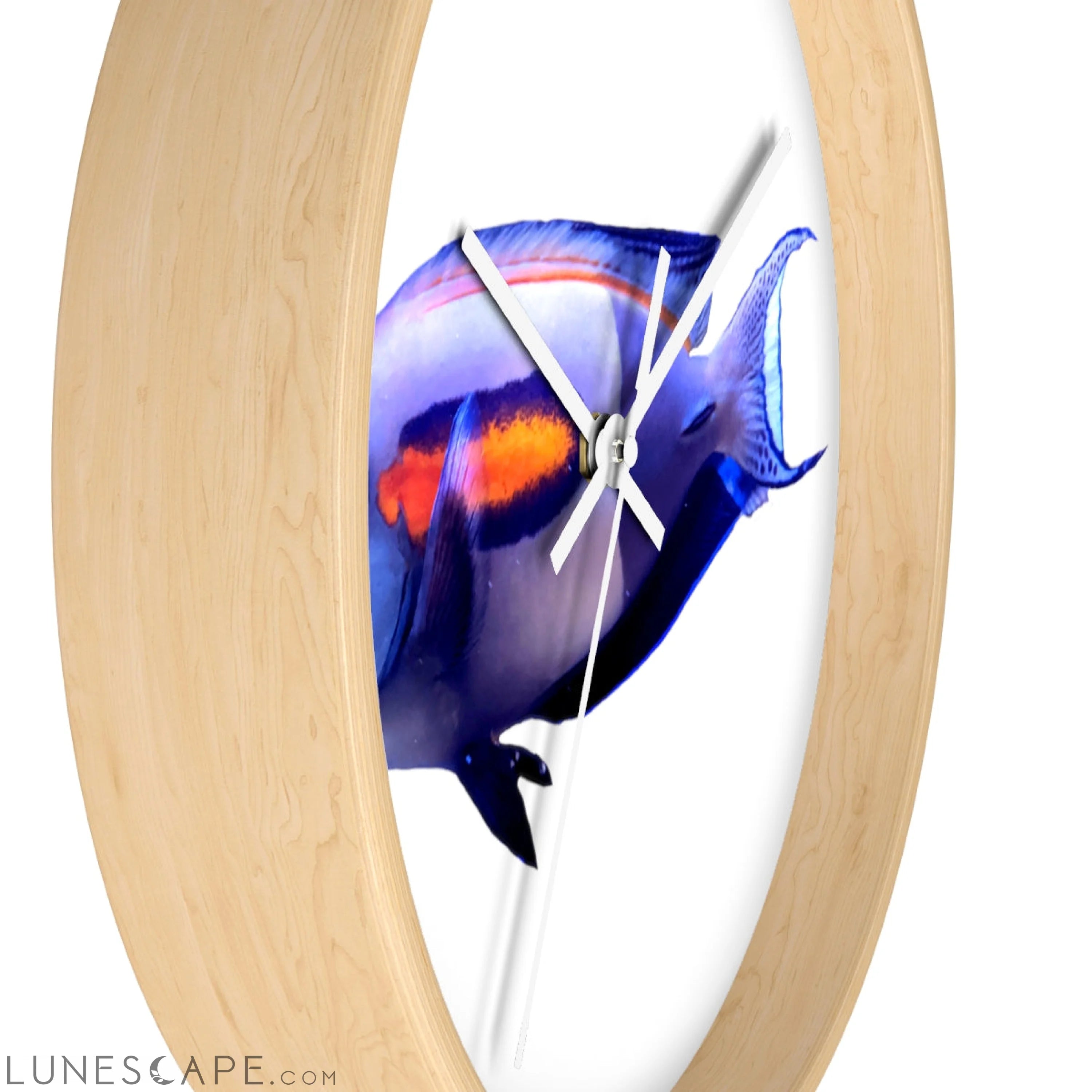 Light White Fish Wall clock LUNESCAPE