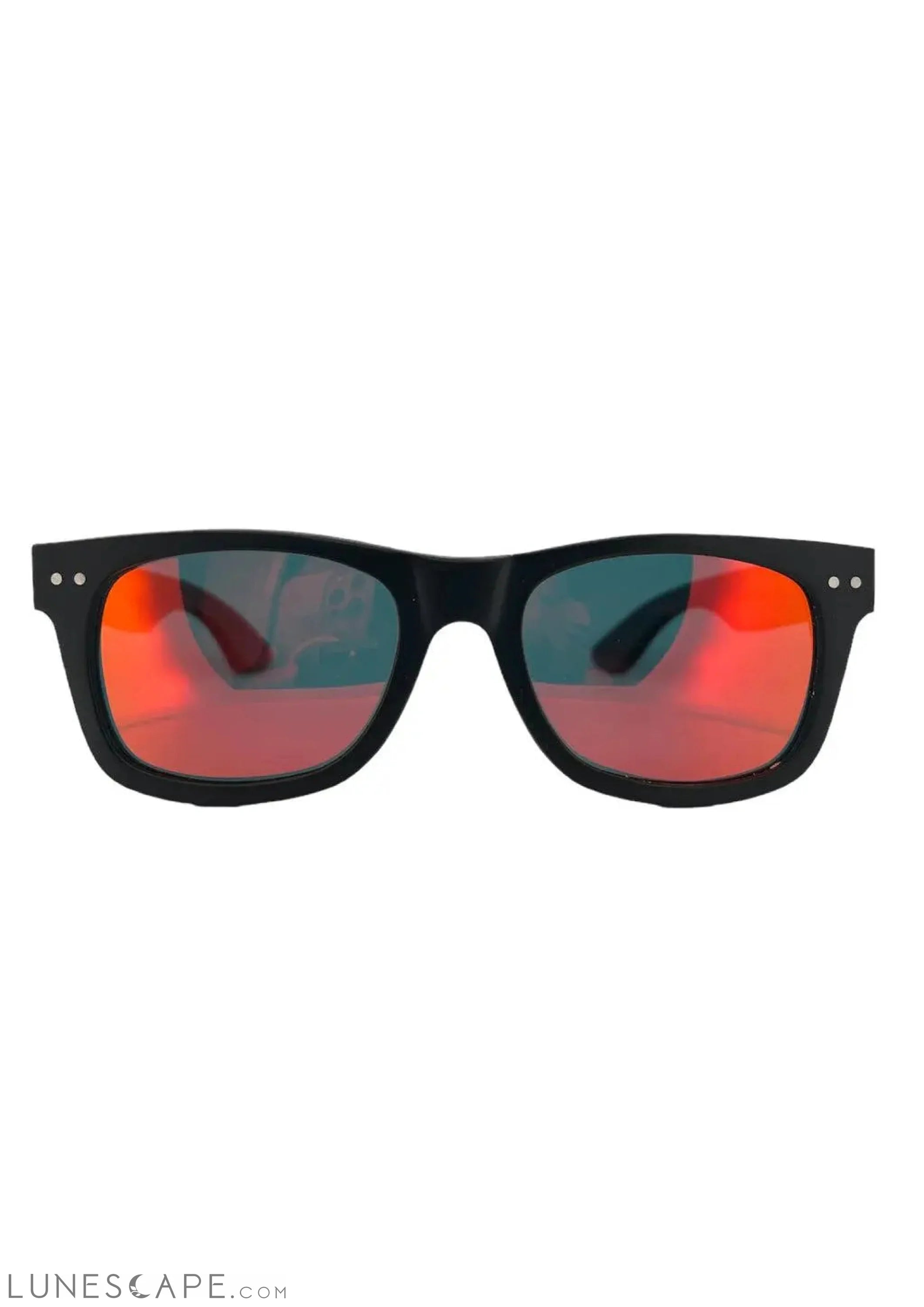 Limited Eyewood Dream - Black - Wayfarer - Red Mirror Lenses Sunglasses Unisex LUNESCAPE