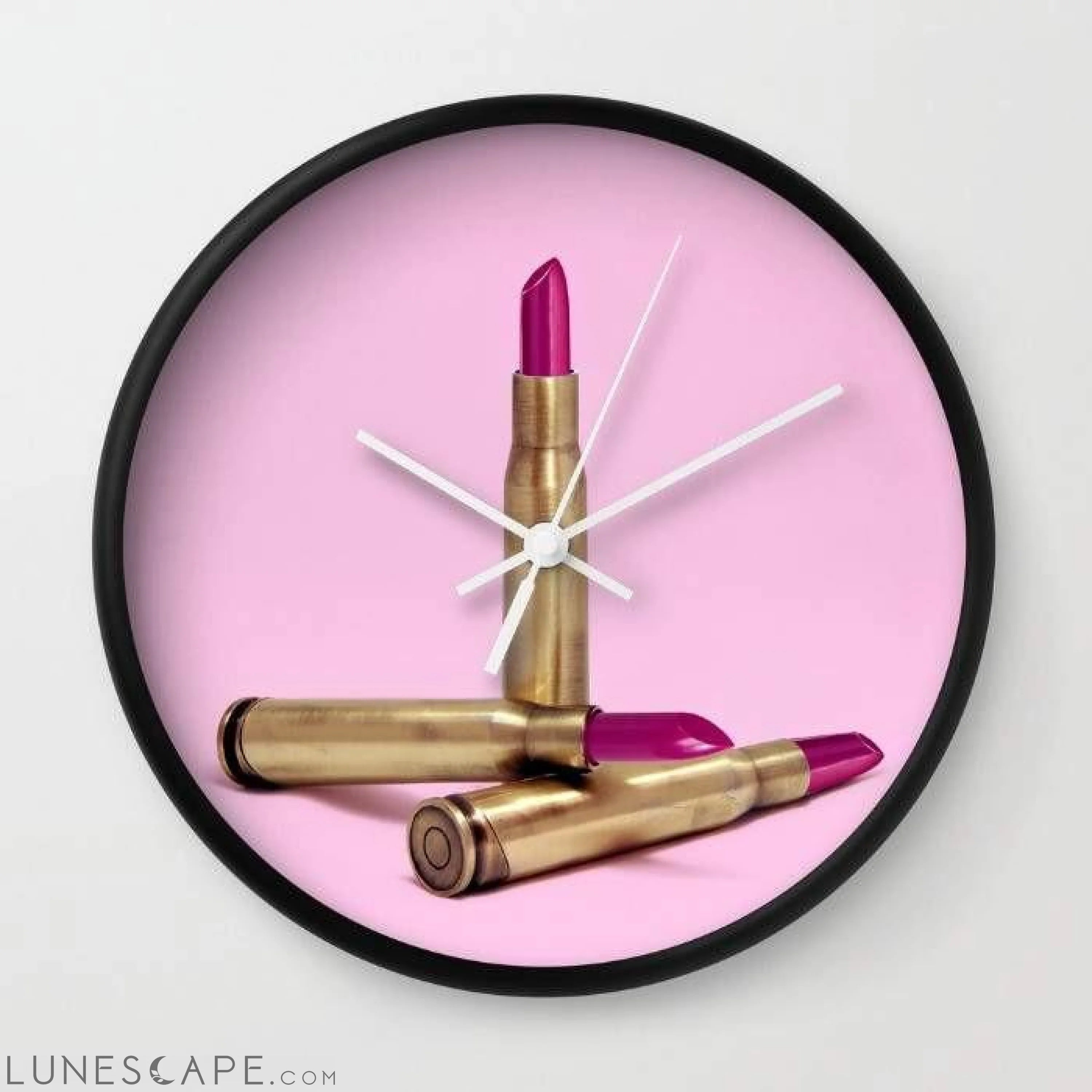 LIPSTICK BULLET Wall Clock LUNESCAPE