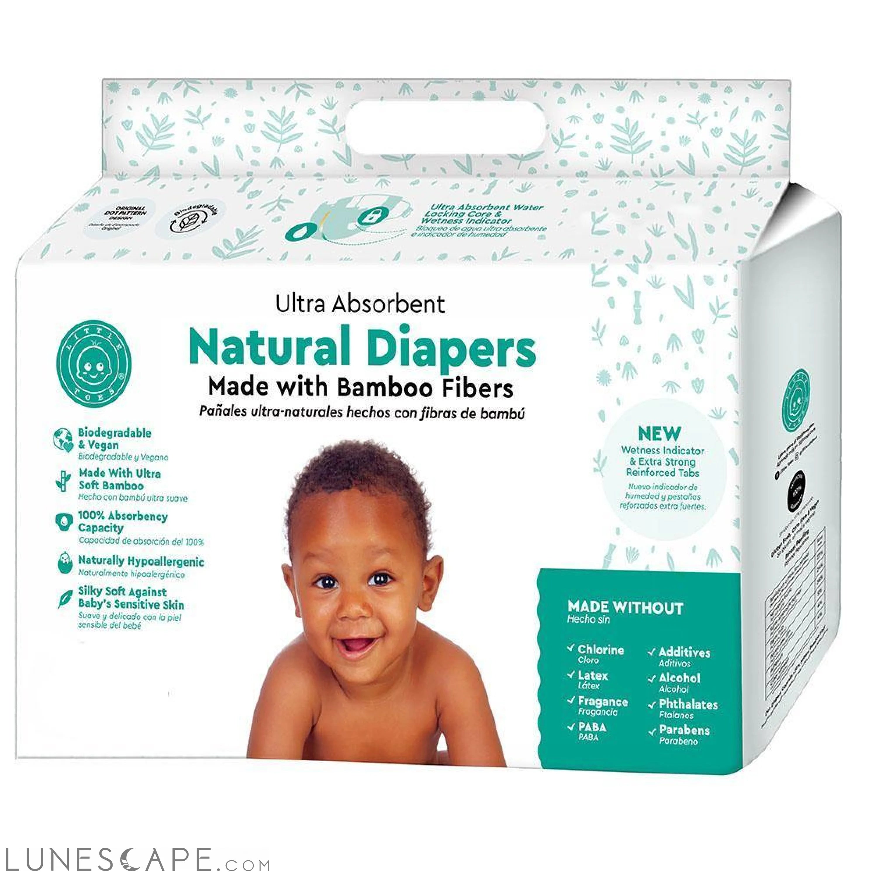 Little Toes Bamboo Diapers - 36 Count LUNESCAPE
