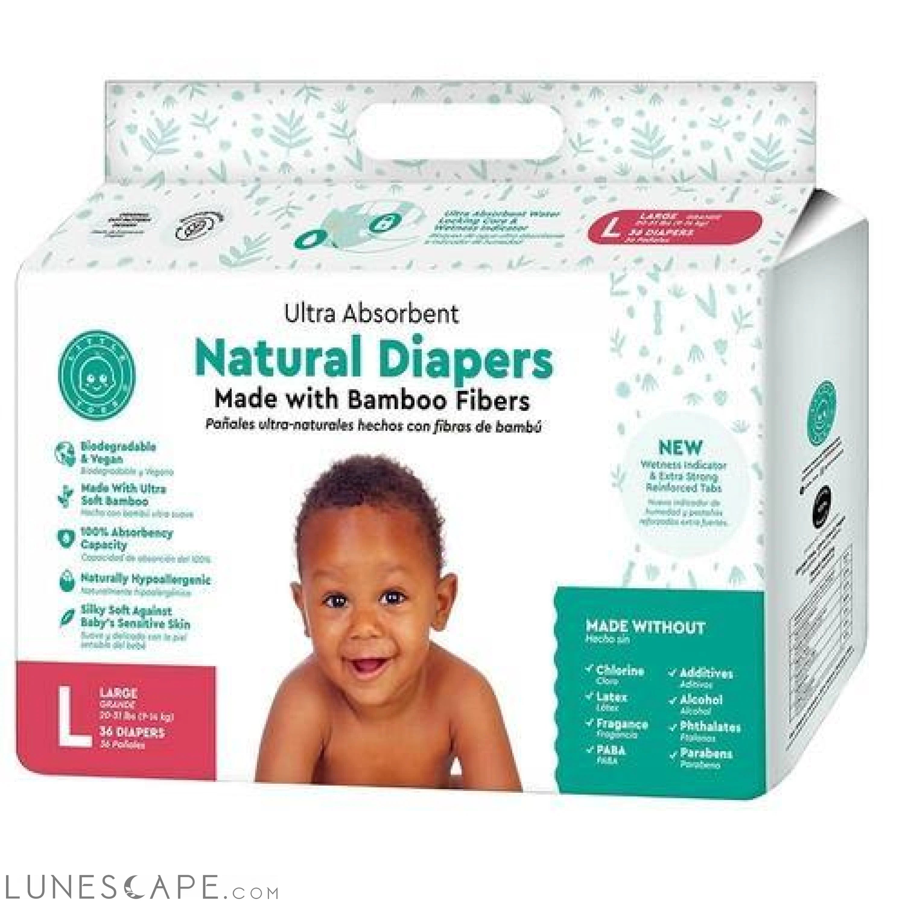 Little Toes Bamboo Diapers - 36 Count LUNESCAPE