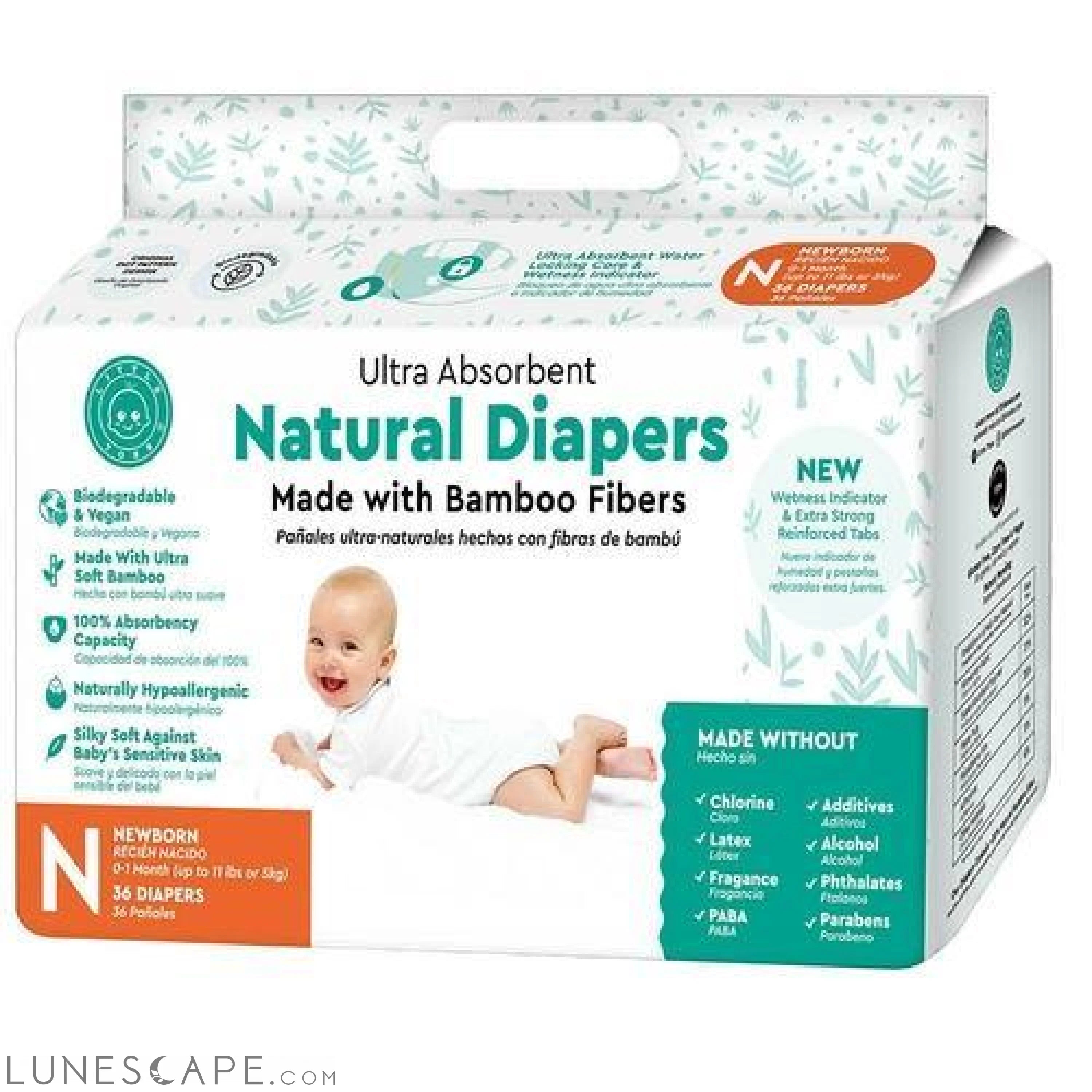 Little Toes Bamboo Diapers - 36 Count LUNESCAPE